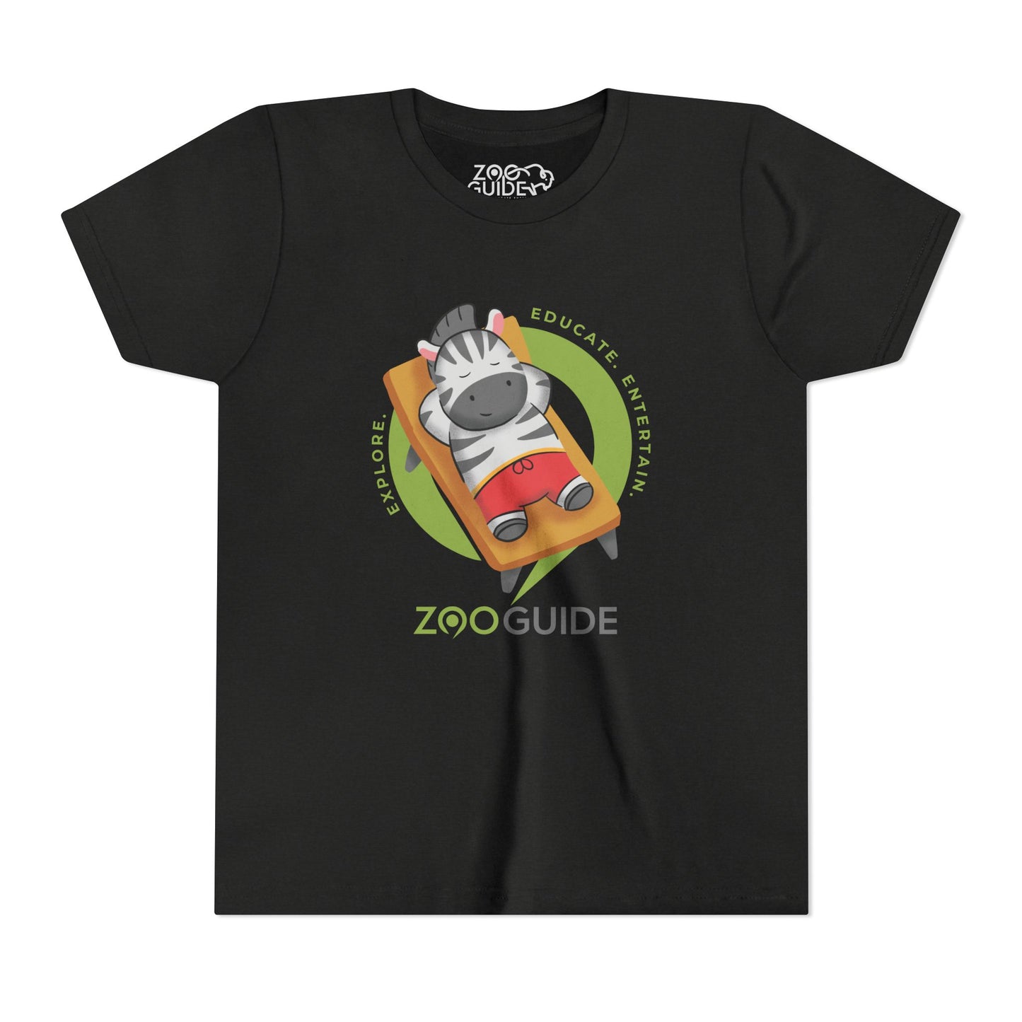 Zebra Sunbathing in Zoo Guide™ Waypoint Icon Youth Tee Shirt by Zoo Guide™