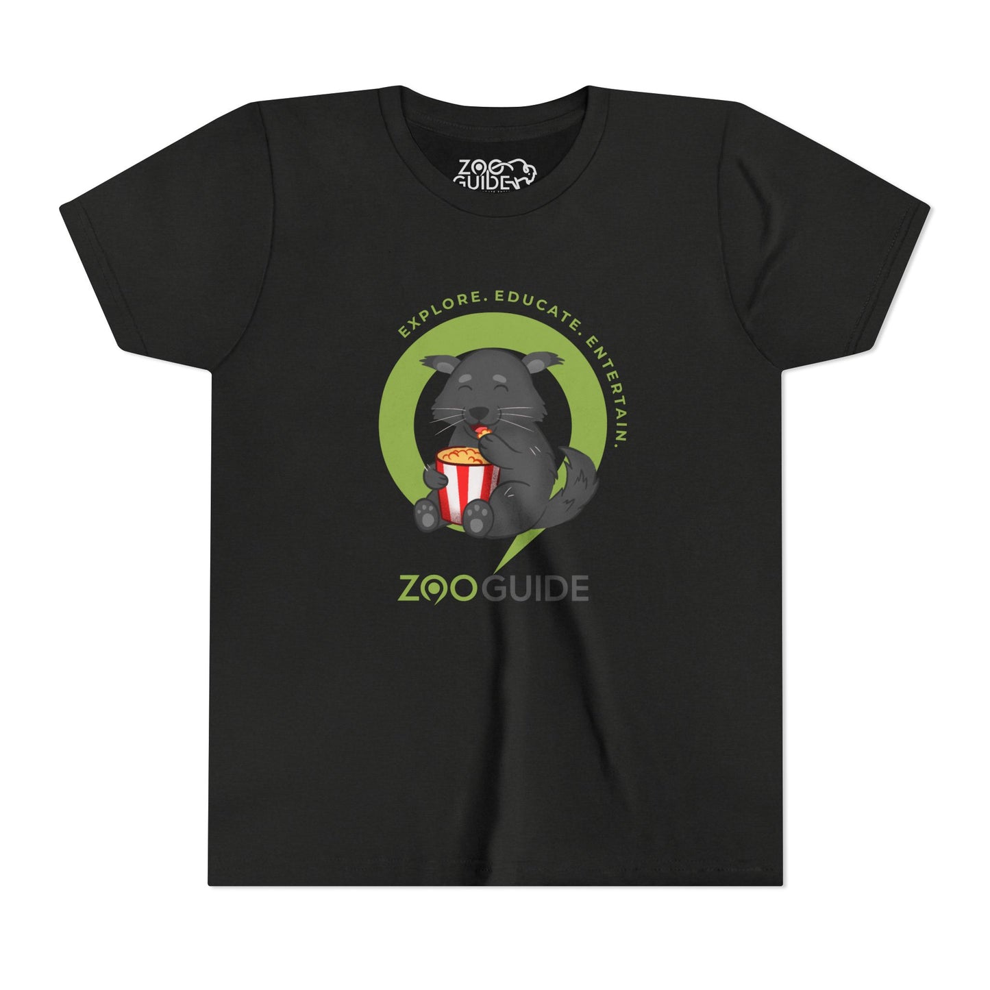 Binturong Eating Popcorn in Zoo Guide™ Waypoint Icon Youth Tee Shirt by Zoo Guide™