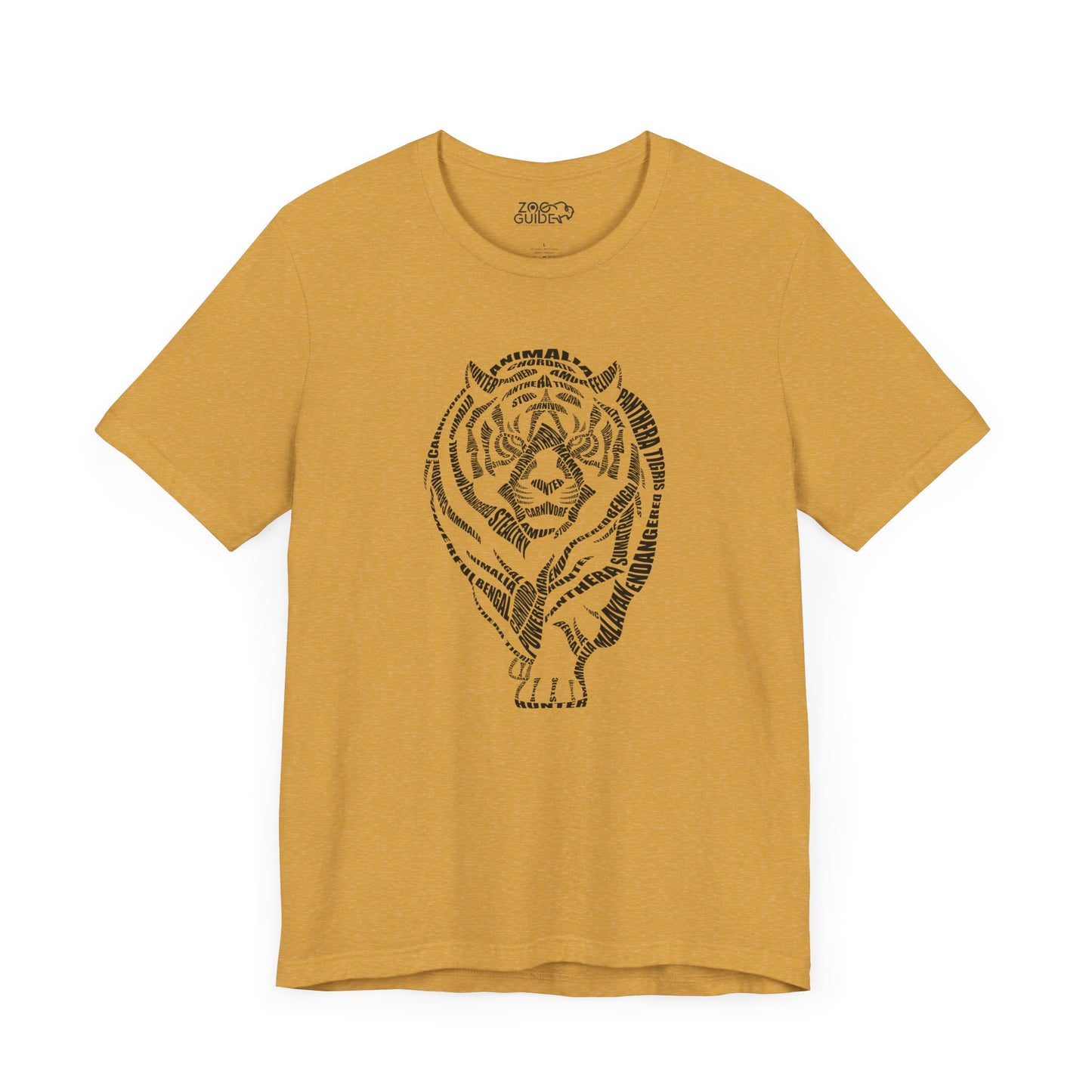 Tiger Word Art Adult Unisex Short Sleeve Tee