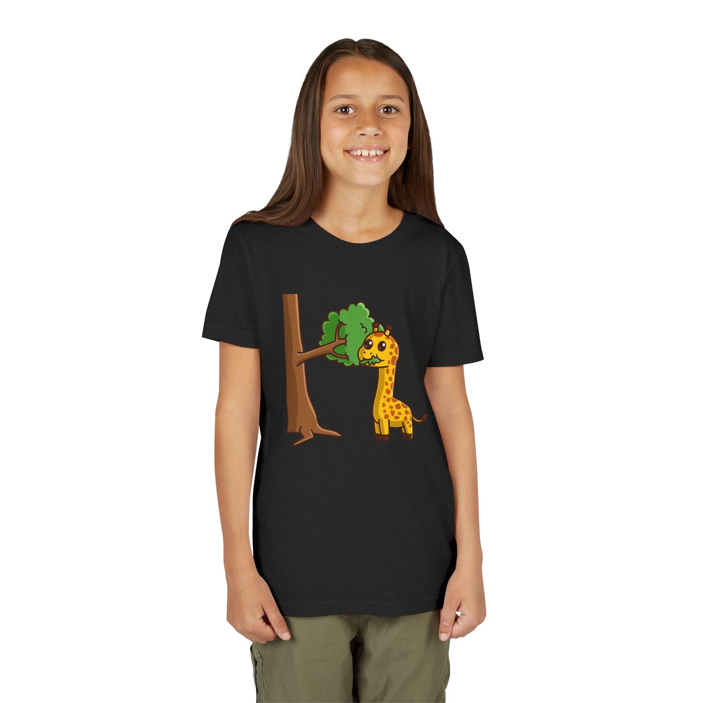 Giraffe Snackin' Kawaii Style Youth Tee Shirt by Zoo Guide™