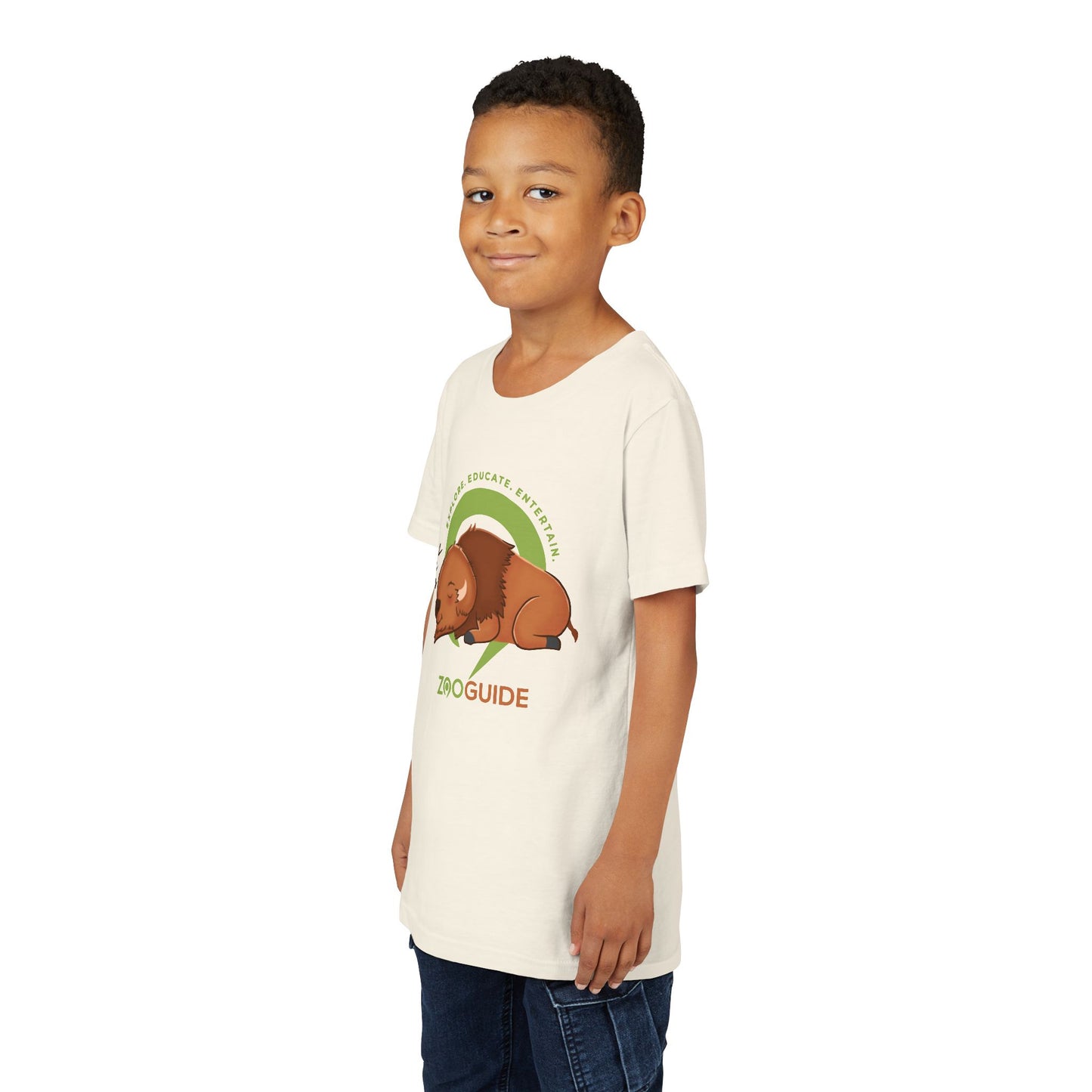 Bison Sleeping in Zoo Guide™ Waypoint Icon Youth Tee Shirt by Zoo Guide™
