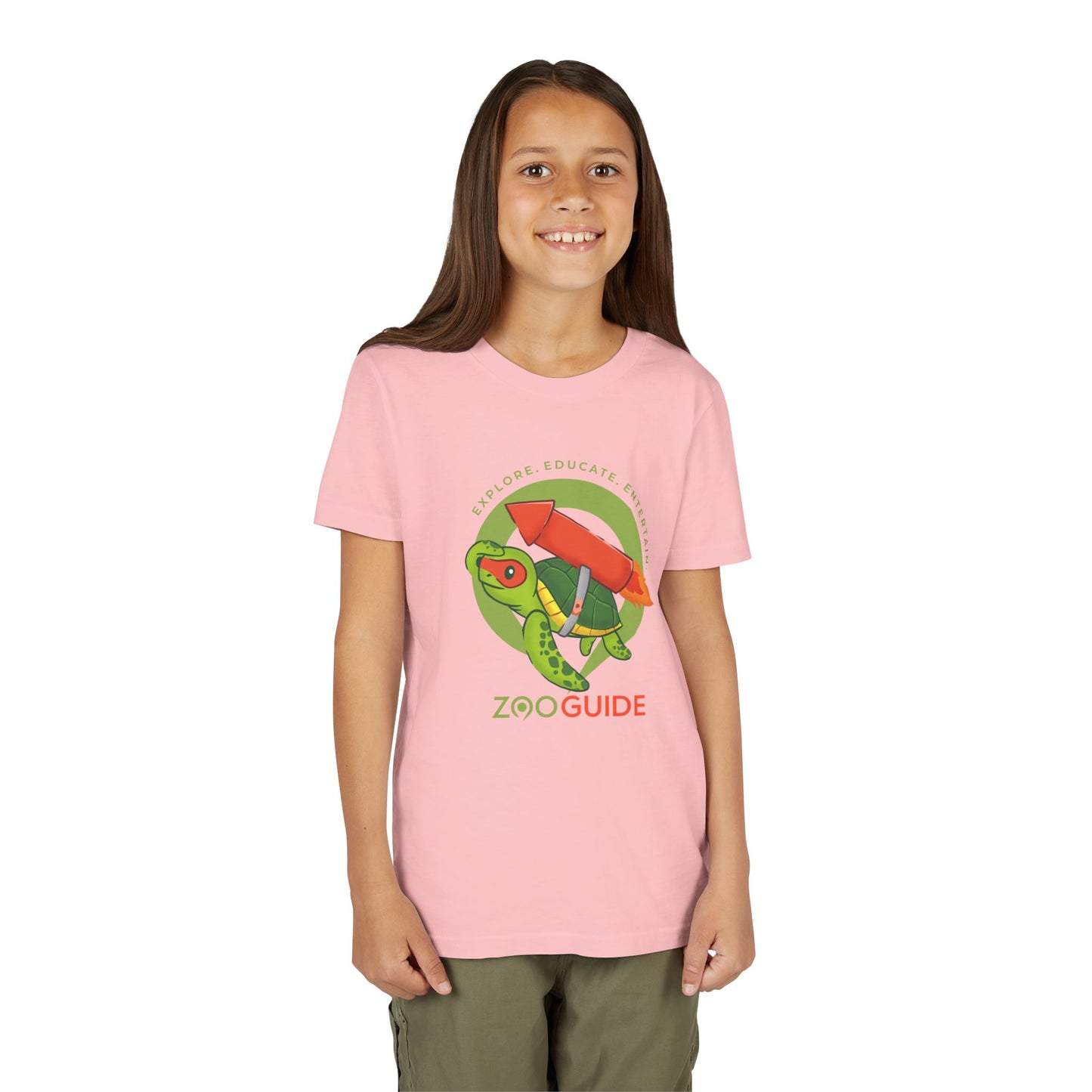 Sea Turtle on Rocket in Zoo Guide™ Waypoint Icon Youth Tee Shirt by Zoo Guide™