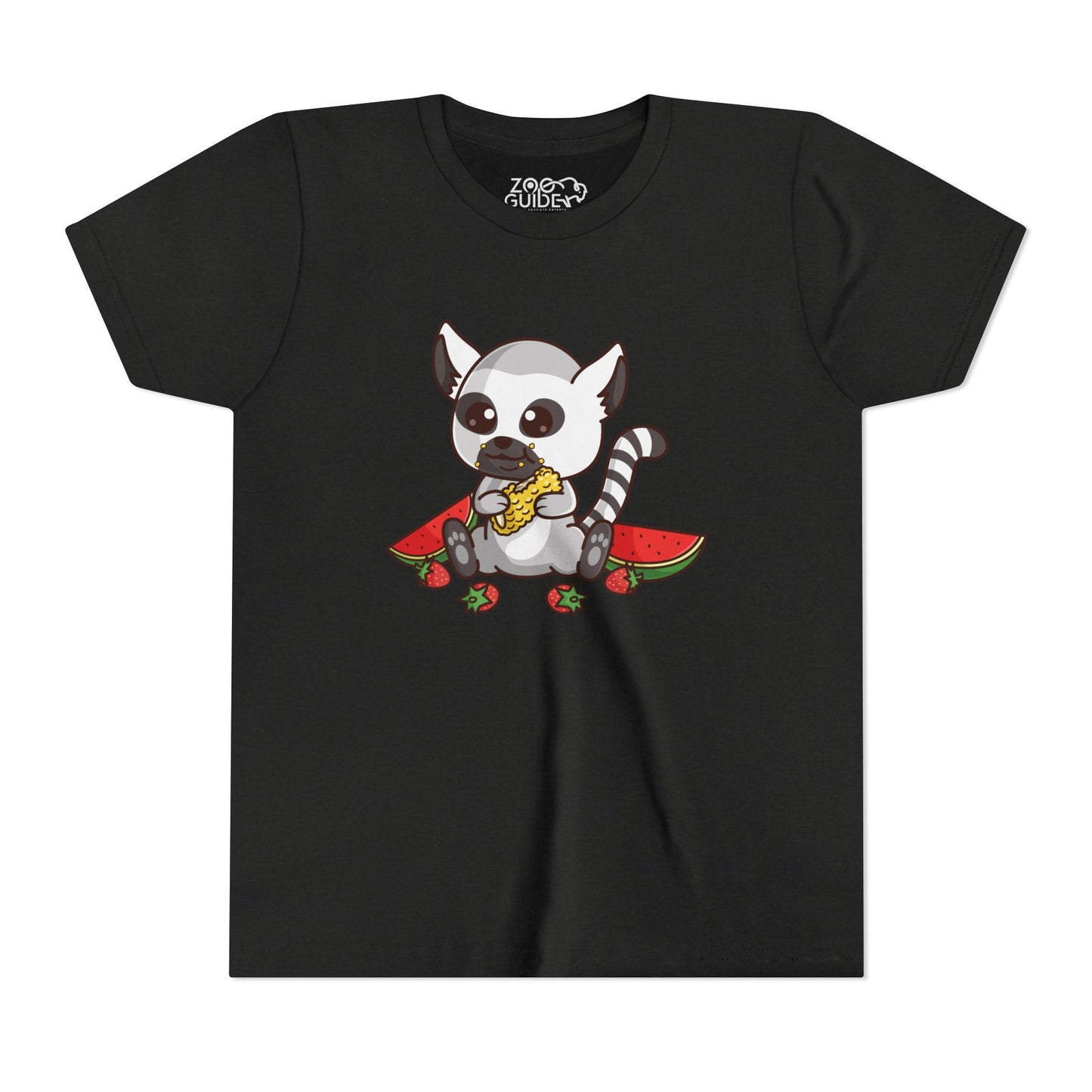 Ring Tailed Lemur Snackin' Kawaii Style Youth Tee Shirt by Zoo Guide™