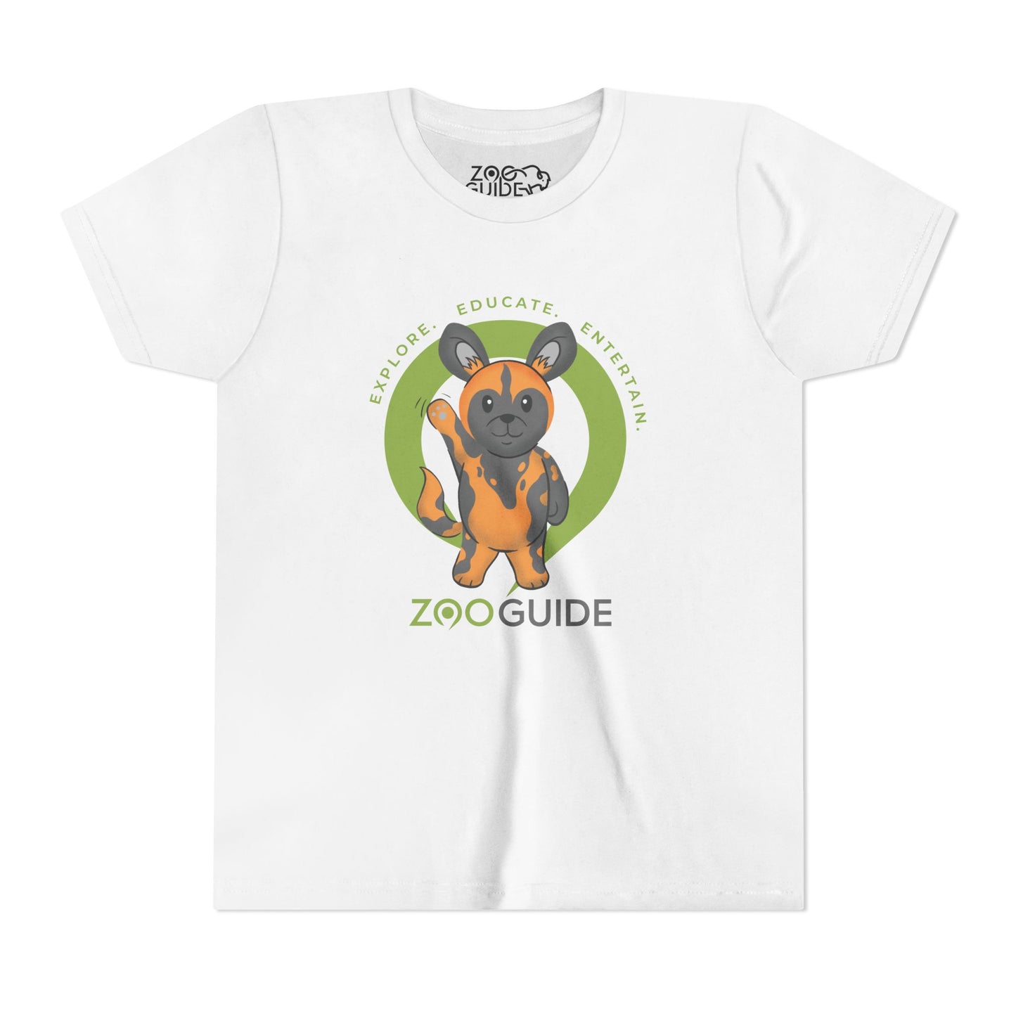 African Painted Dog Waving in Zoo Guide™ Waypoint Icon Youth Tee Shirt by Zoo Guide™