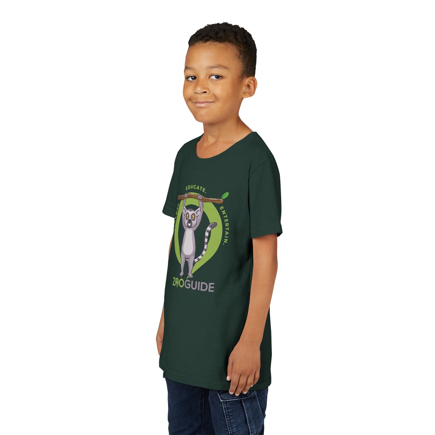 Ring-tailed Lemur "Hang in There" in Zoo Guide™ Waypoint Icon Youth Tee Shirt by Zoo Guide™