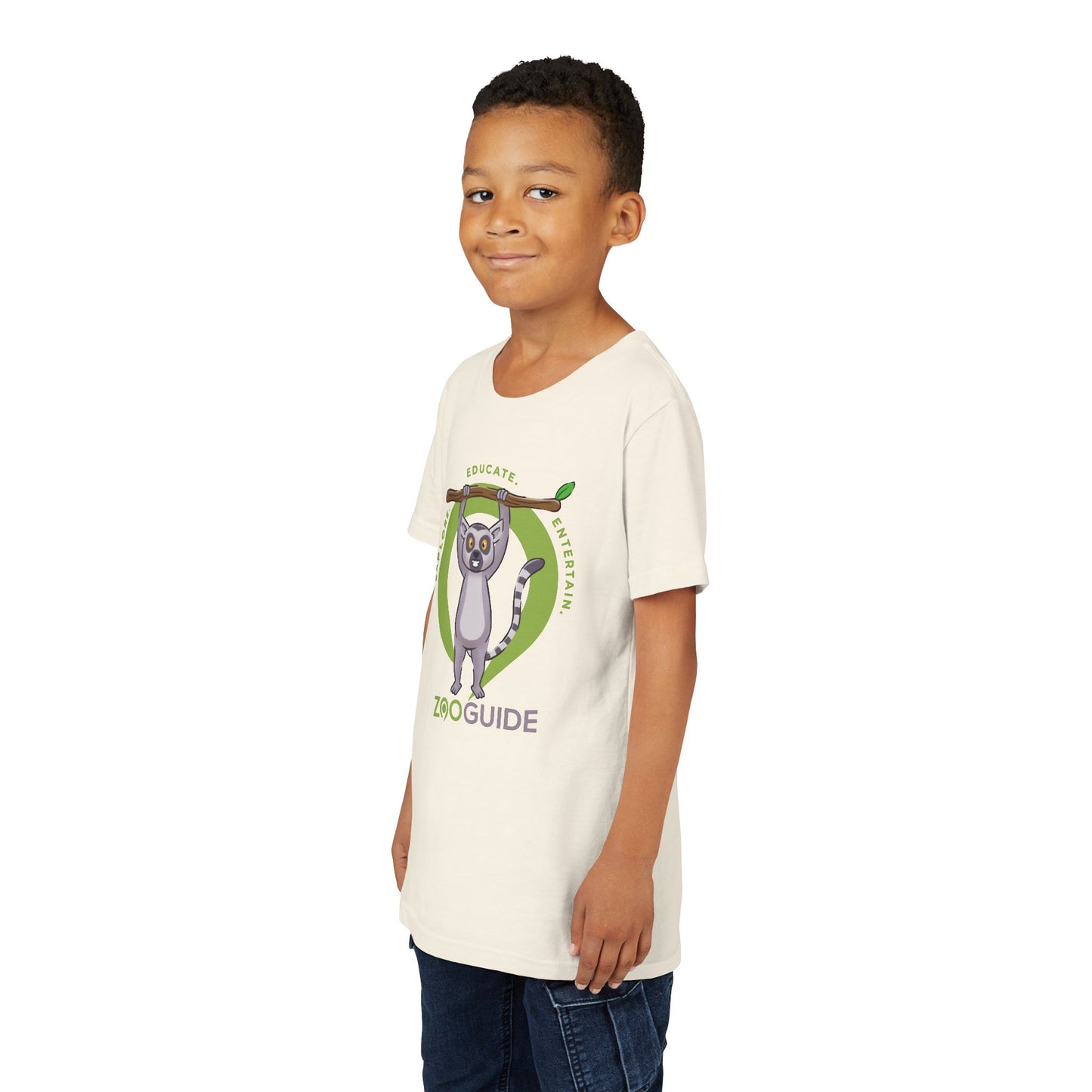 Ring-tailed Lemur "Hang in There" in Zoo Guide™ Waypoint Icon Youth Tee Shirt by Zoo Guide™