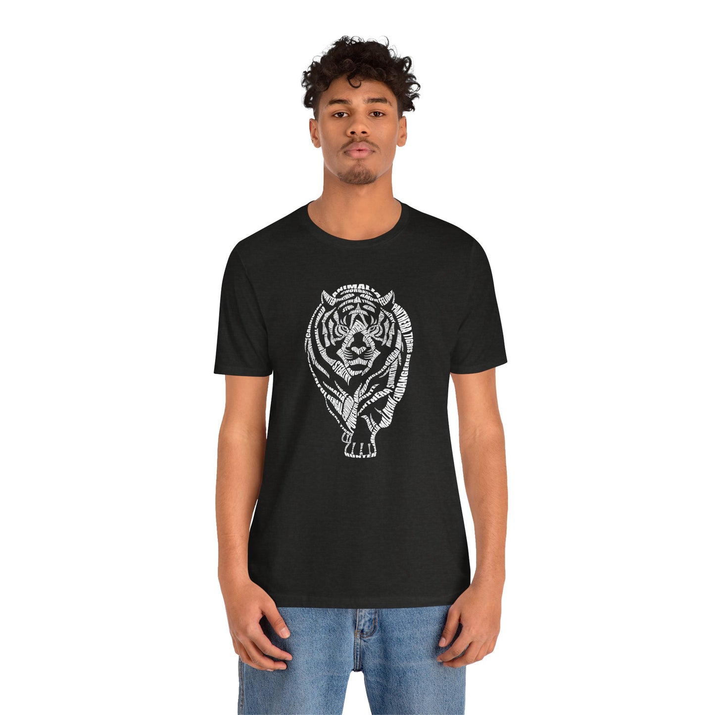 Tiger Word Art Adult Unisex Short Sleeve Tee