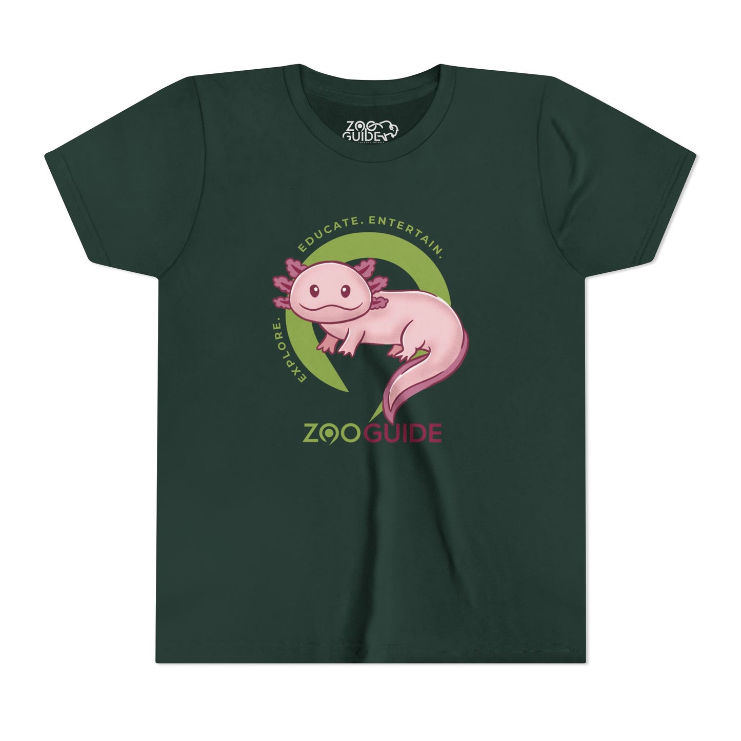 Axolotl in Zoo Guide™ Waypoint Icon Youth Tee Shirt by Zoo Guide™
