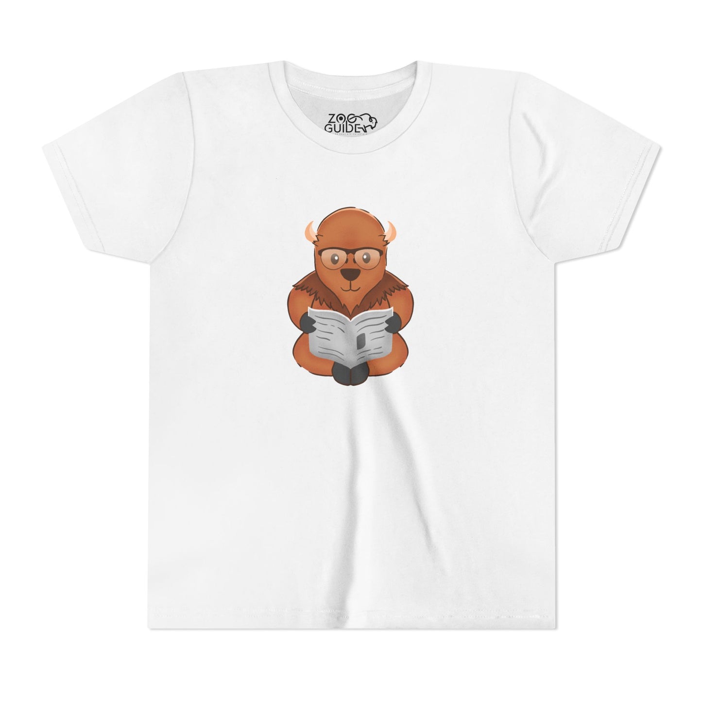 American Bison Reading Youth Tee Shirt by Zoo Guide™
