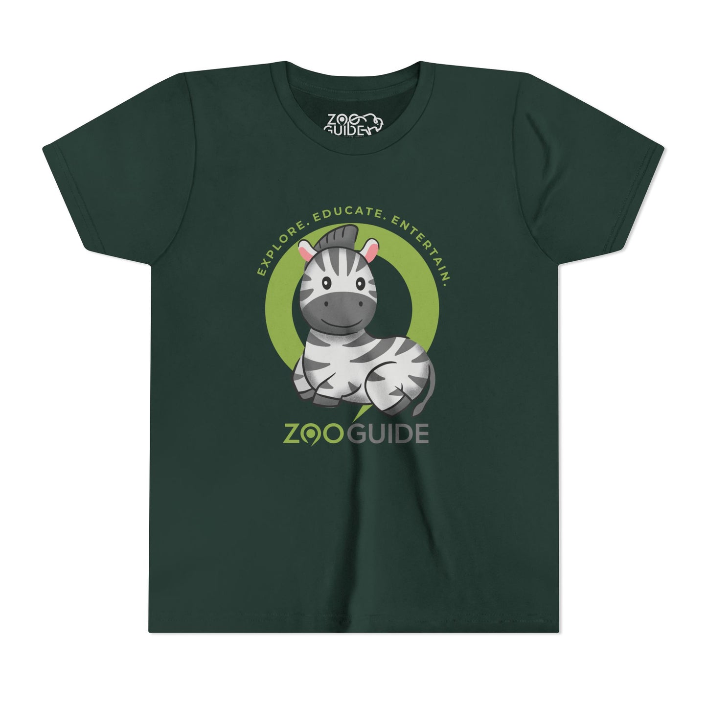 Zebra Laying Down in Zoo Guide™ Waypoint Icon Youth Tee Shirt by Zoo Guide™