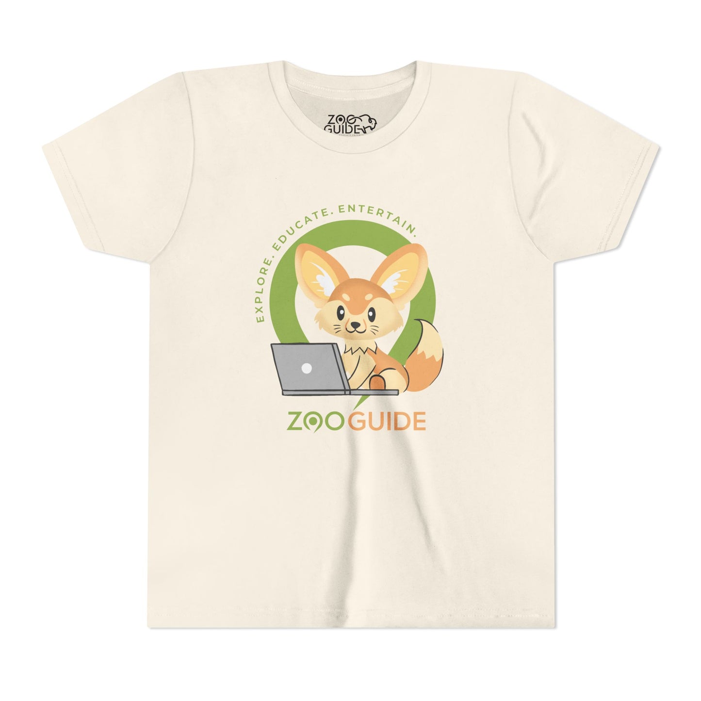 Fennec Fox on Laptop in Zoo Guide™ Waypoint Icon Youth Tee Shirt by Zoo Guide™