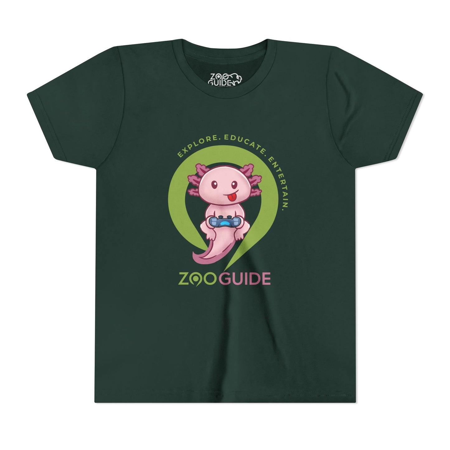 Axolotl Gaming in Zoo Guide™ Waypoint Icon Youth Tee Shirt by Zoo Guide™