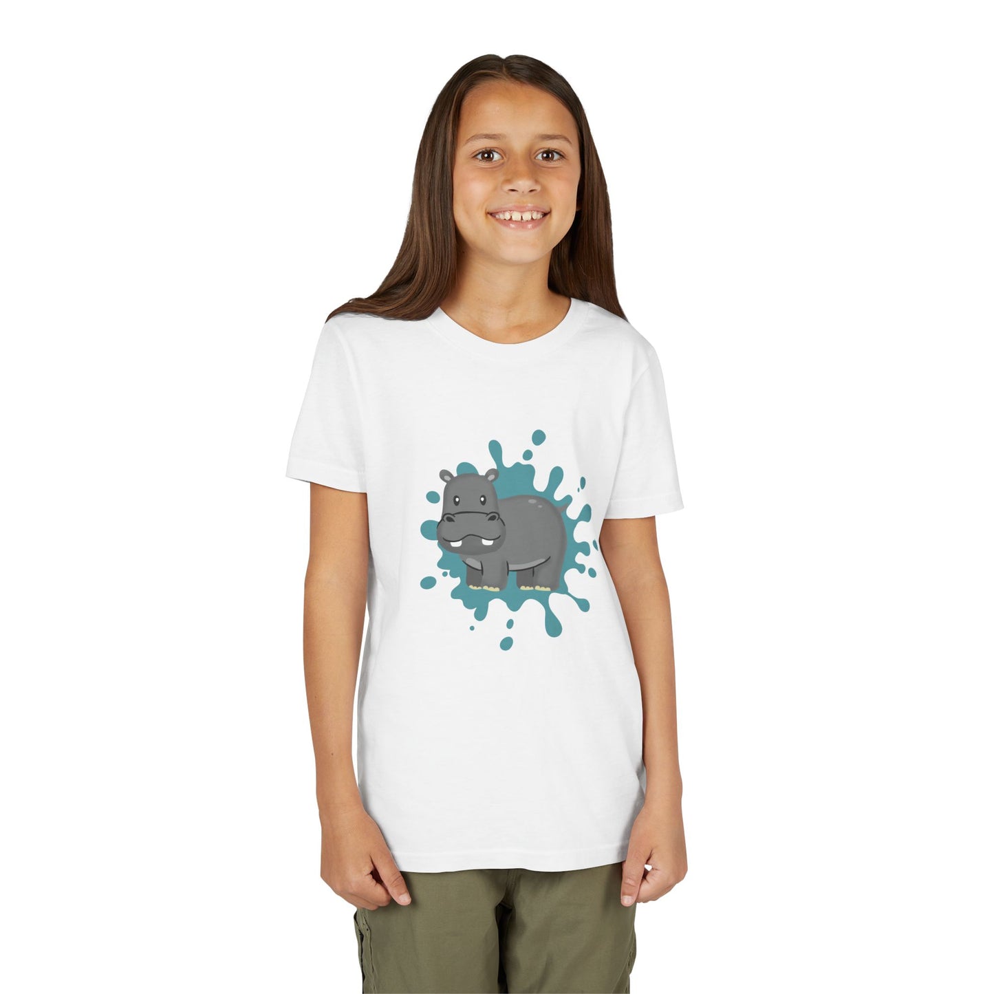 Hippo Color Splash Youth Tee Shirt by Zoo Guide™