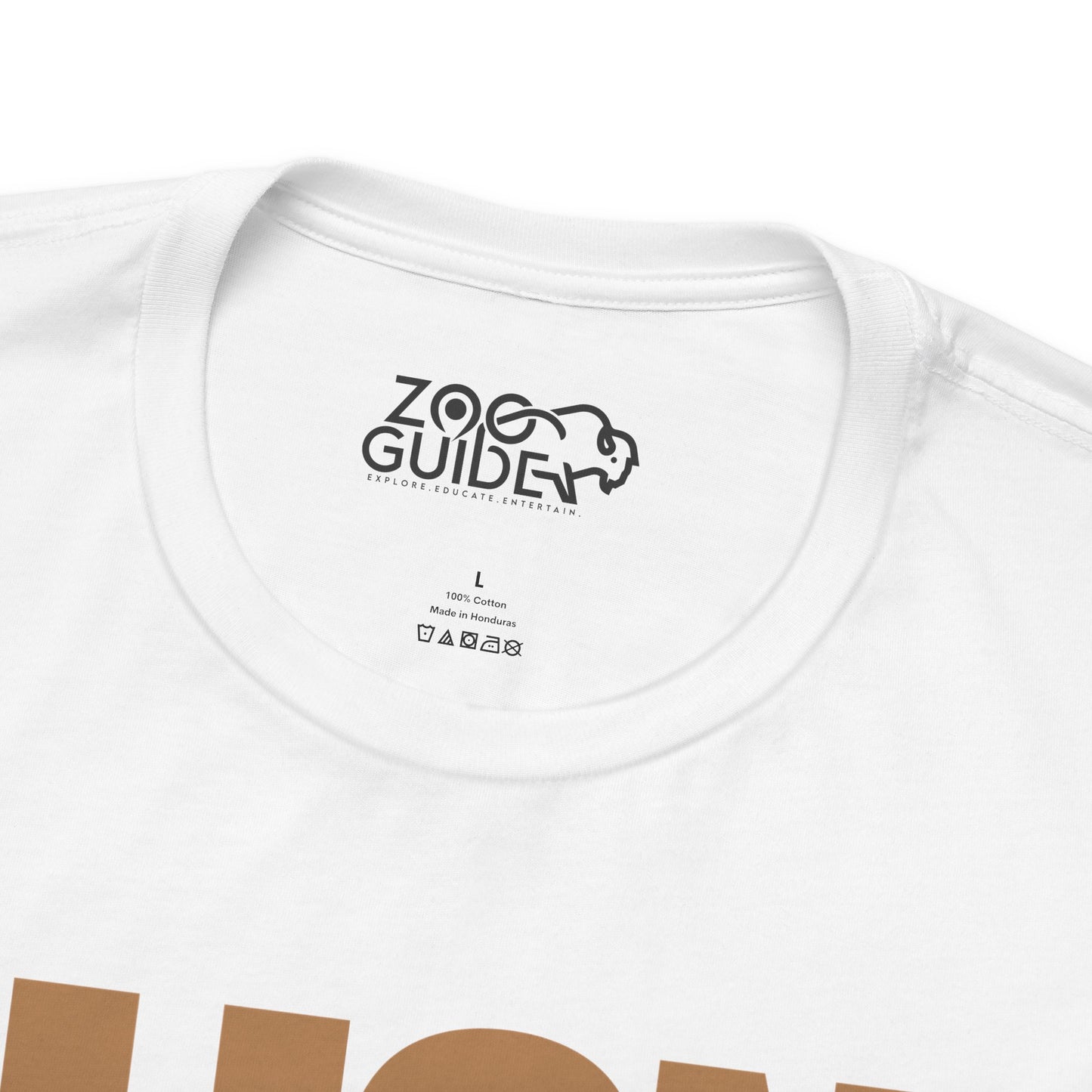 Gold LION Adult Unisex Tee Shirt by Zoo Guide™