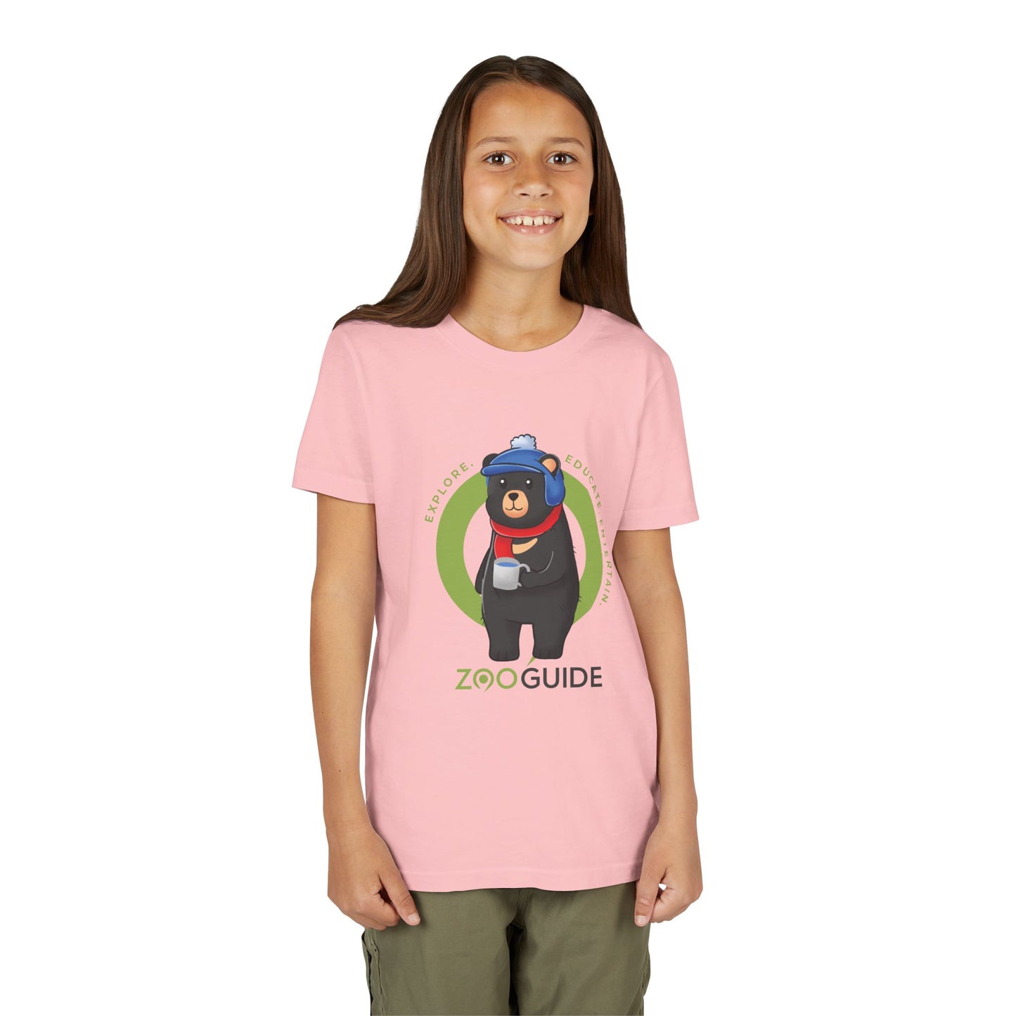 American Black Bear Winter Wear in Zoo Guide™ Waypoint Icon Youth Tee Shirt by Zoo Guide™