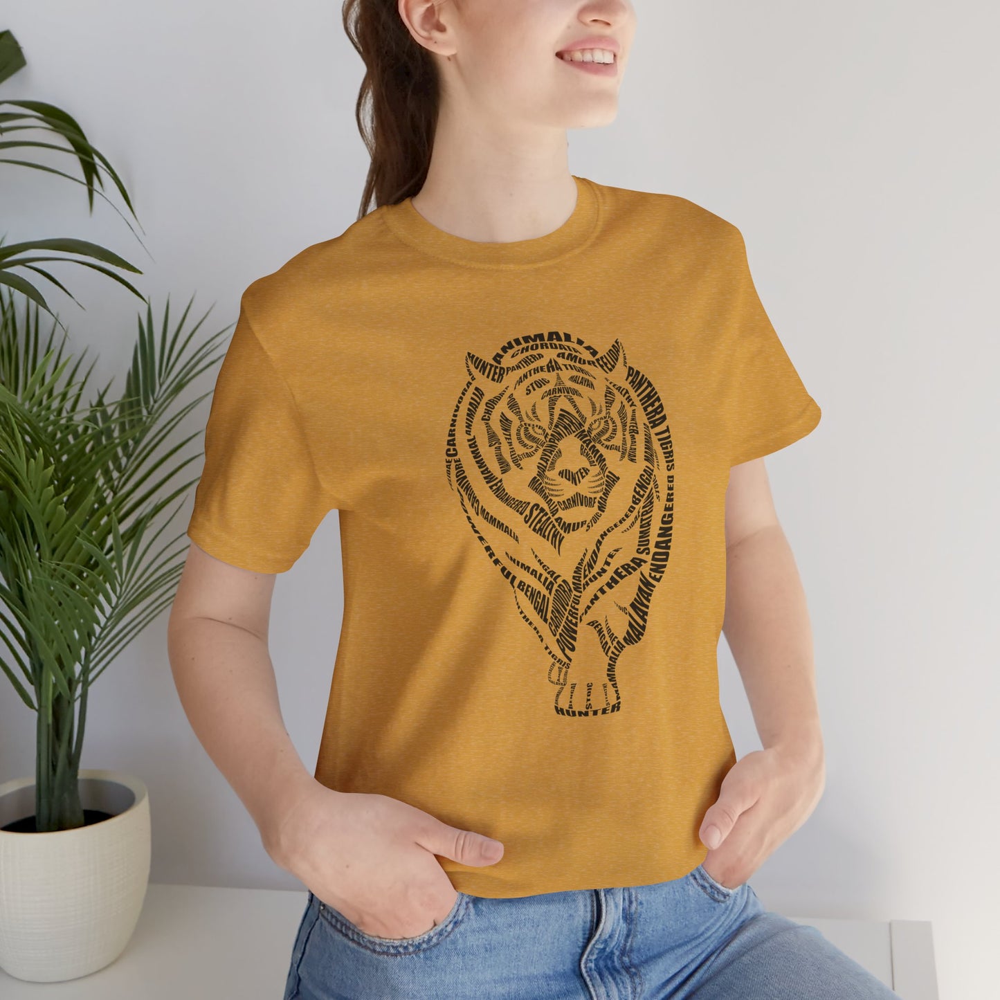 Tiger Word Art Adult Unisex Short Sleeve Tee