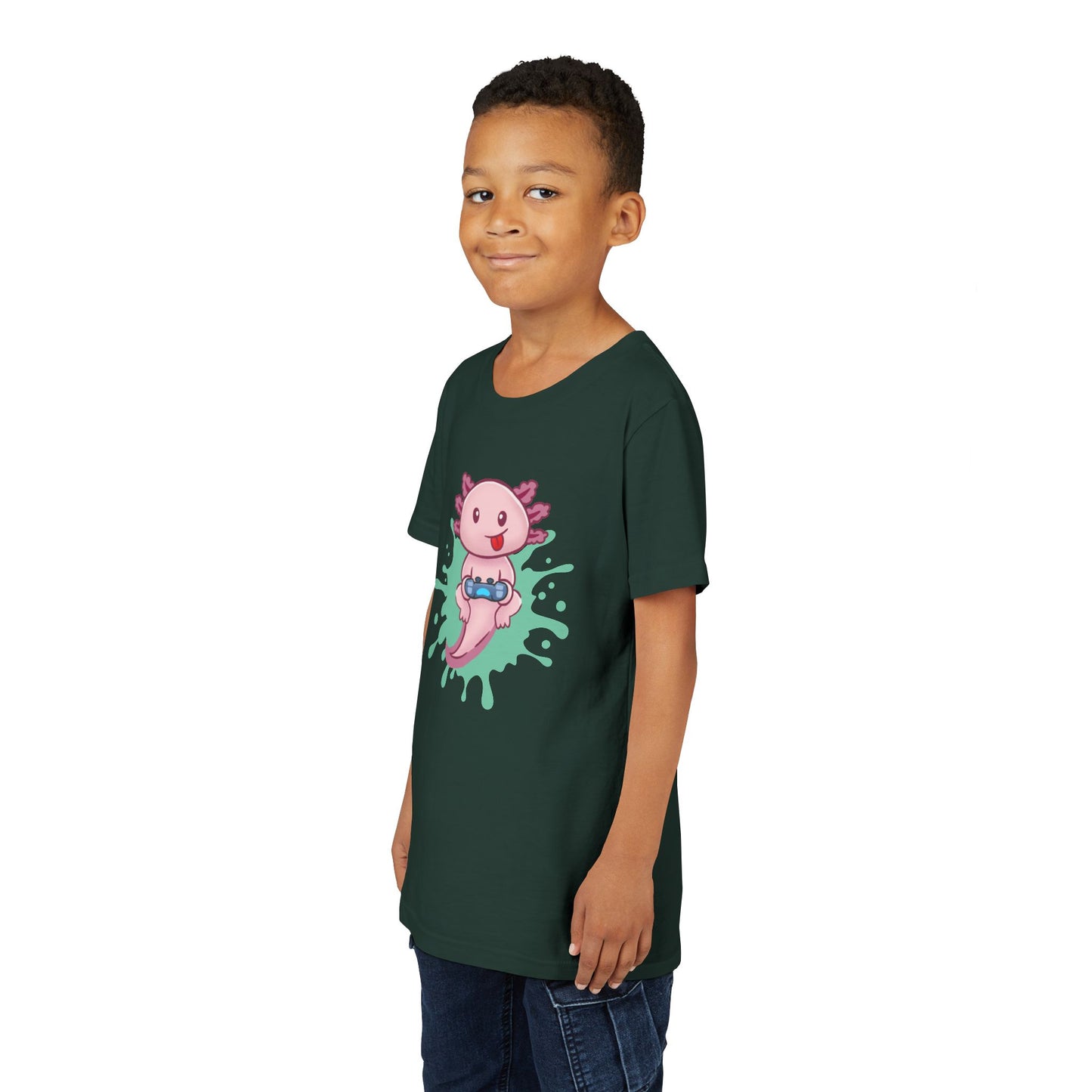 Axolotl Gaming Color Splash Youth Tee Shirt by Zoo Guide™