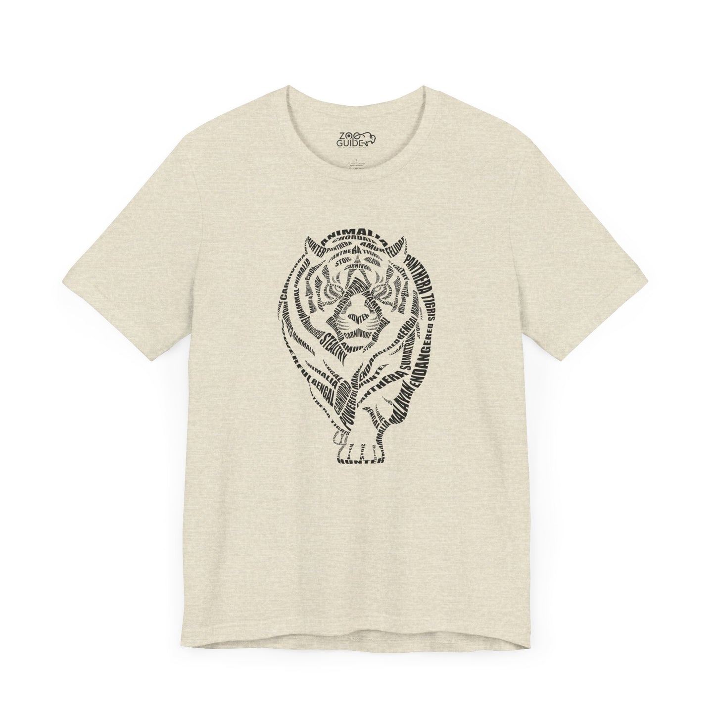 Tiger Word Art Adult Unisex Short Sleeve Tee