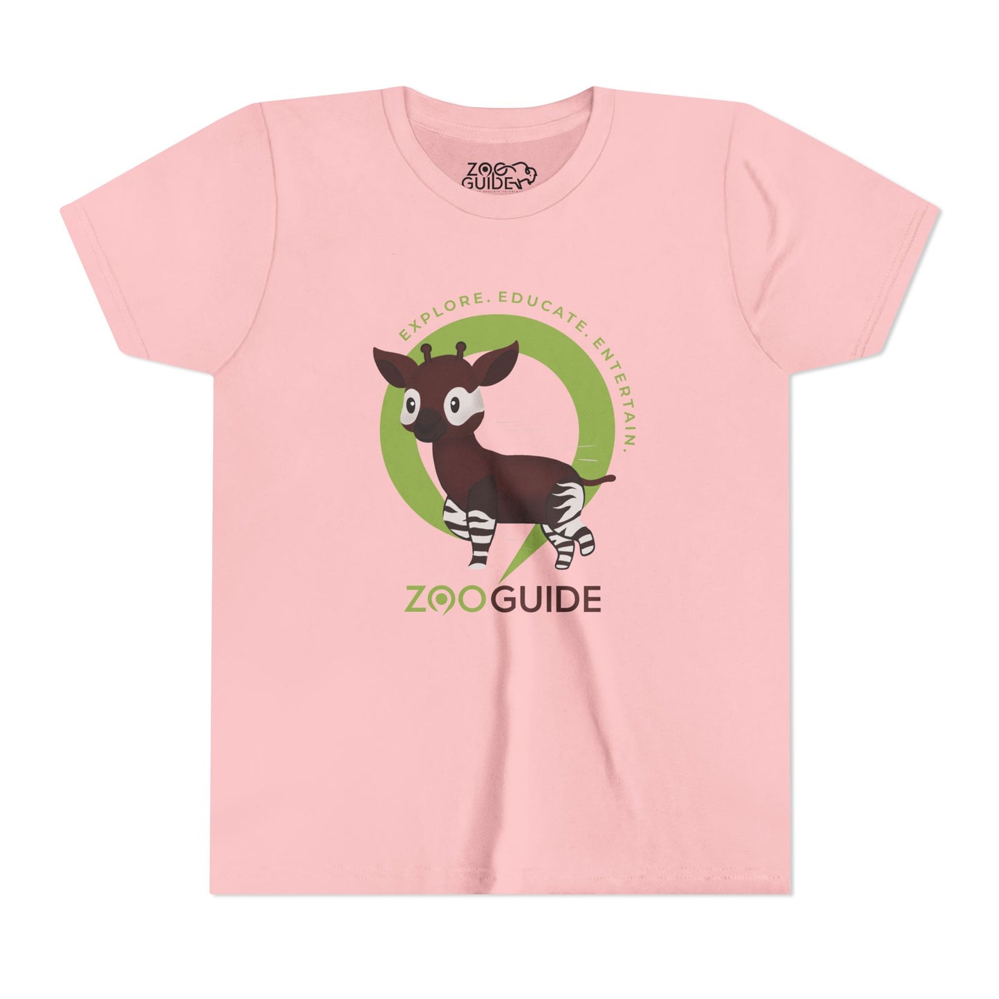 Okapi Prancing in Zoo Guide™ Waypoint Icon Youth Tee Shirt by Zoo Guide™