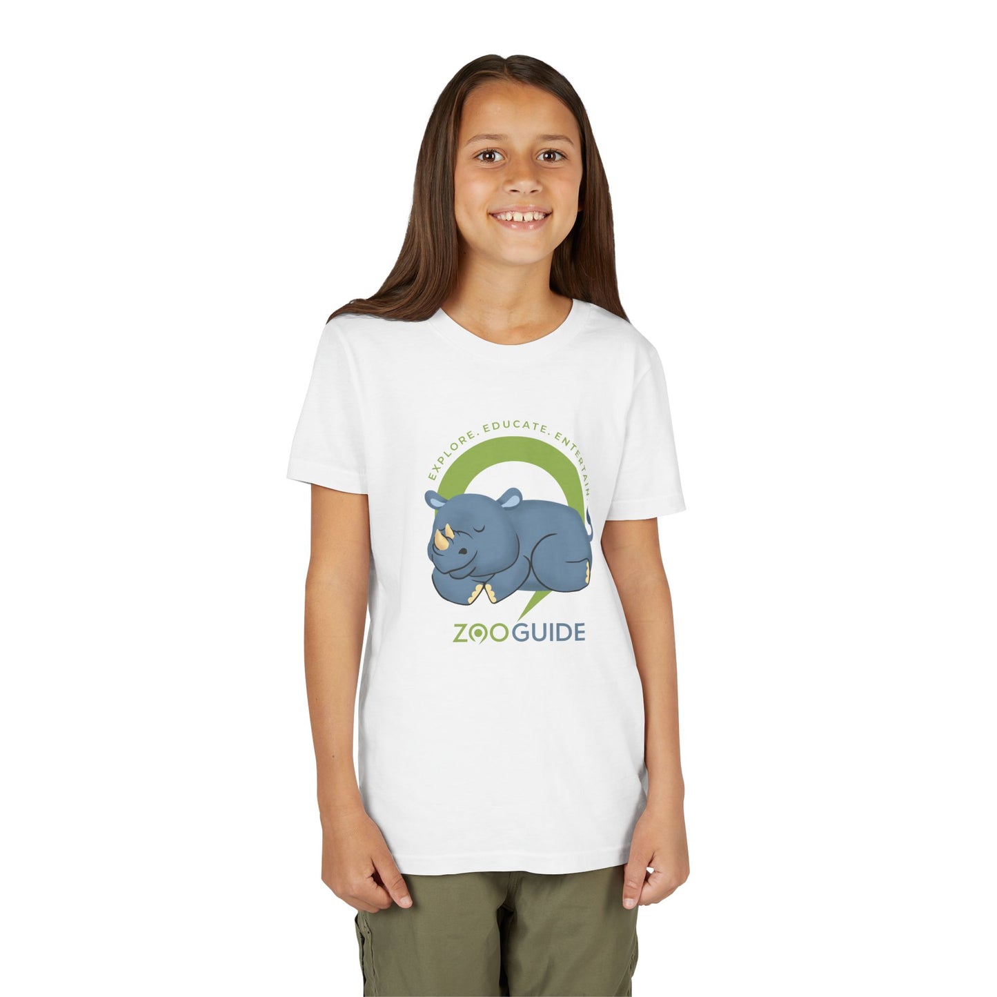 Rhino Nap Time in Zoo Guide™ Waypoint Icon Youth Tee Shirt by Zoo Guide™