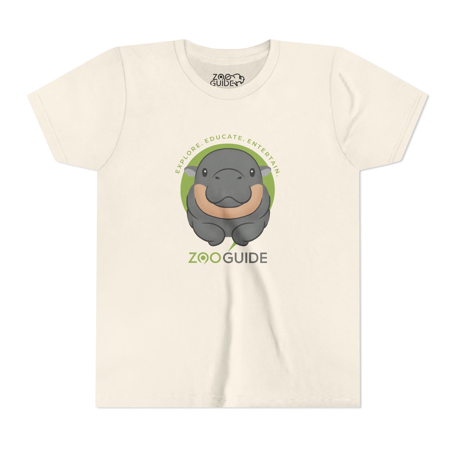 Pygmy Hippo Laying Down in Zoo Guide™ Waypoint Icon Youth Tee Shirt by Zoo Guide™