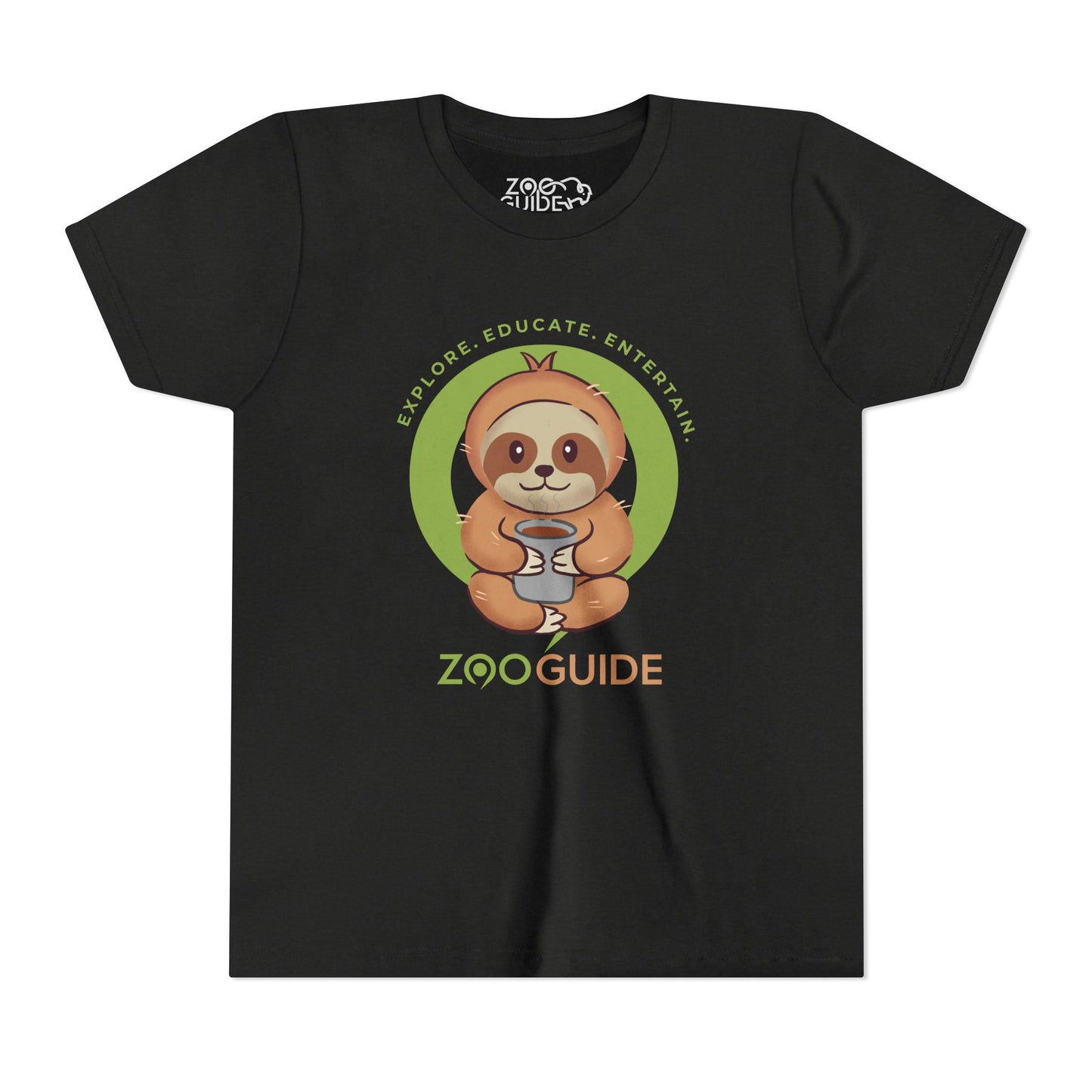 Sloth Drinking from Cup in Zoo Guide™ Waypoint Icon Youth Tee Shirt by Zoo Guide™