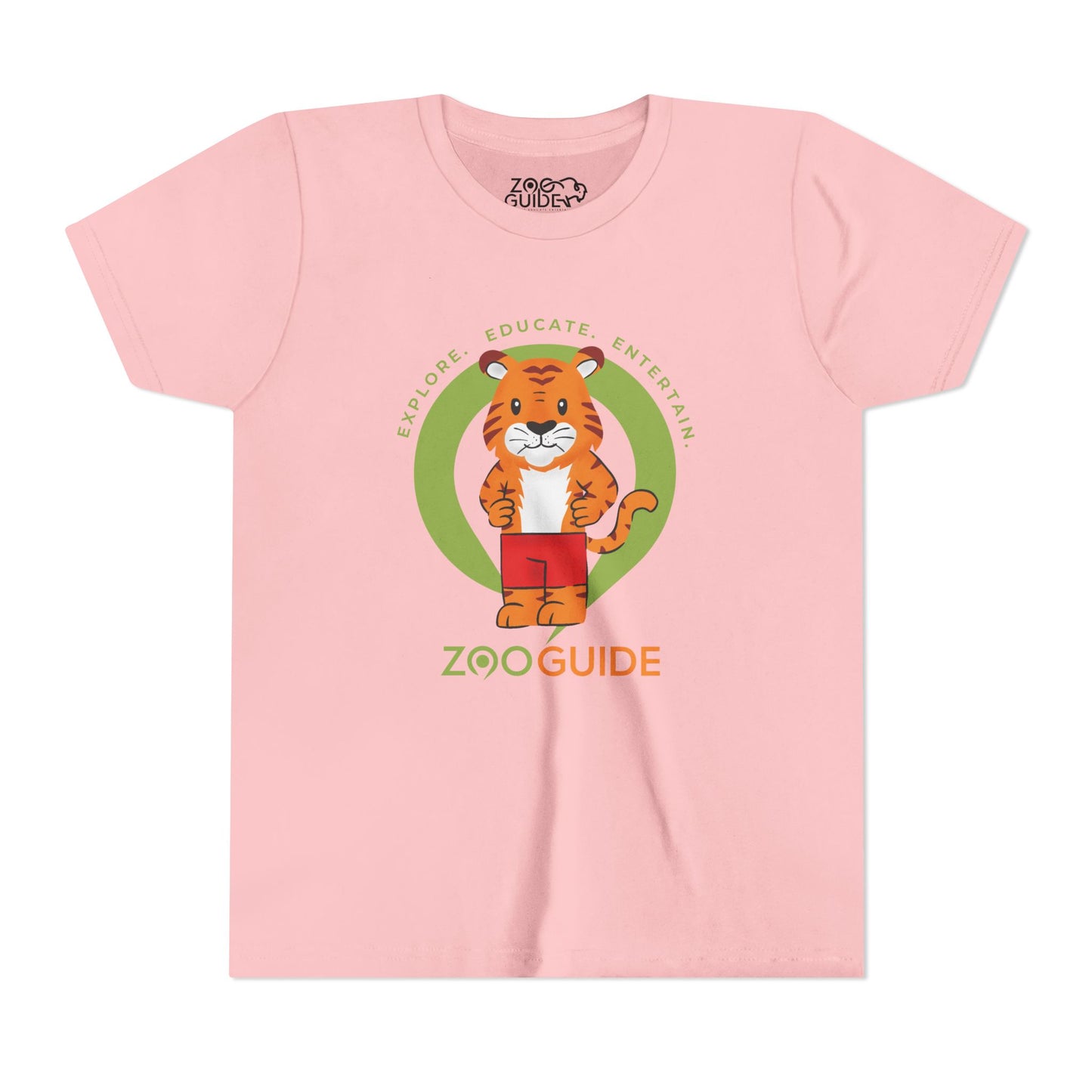 Tiger in Shorts in Zoo Guide™ Waypoint Icon Youth Tee Shirt by Zoo Guide™