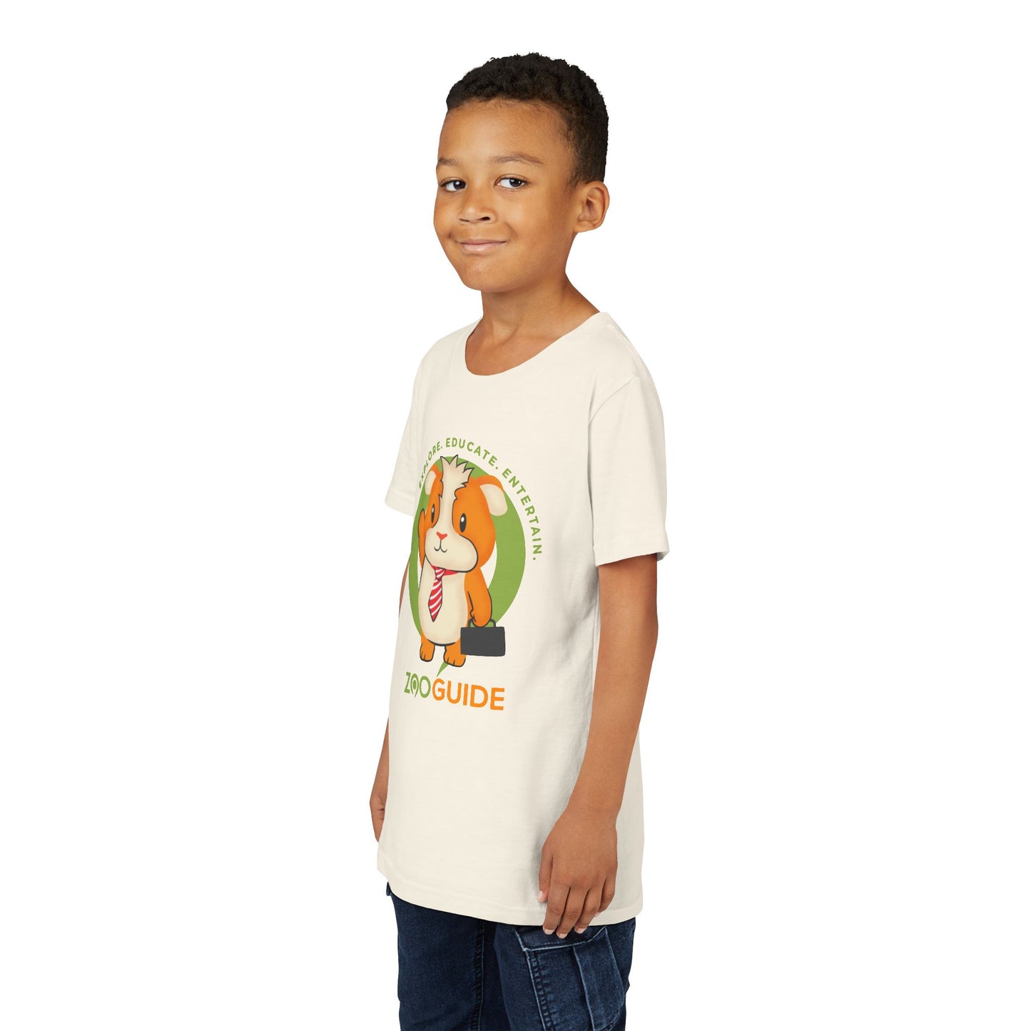 Guinea Pig "Off to Work" in Zoo Guide™ Waypoint Icon Youth Tee Shirt by Zoo Guide™