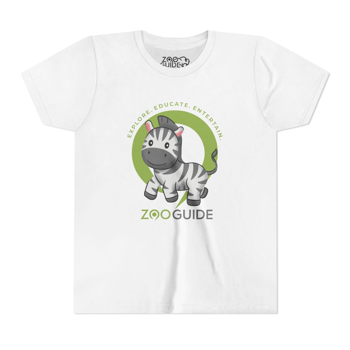 Zebra Prancing in Zoo Guide™ Waypoint Icon Youth Tee Shirt by Zoo Guide™