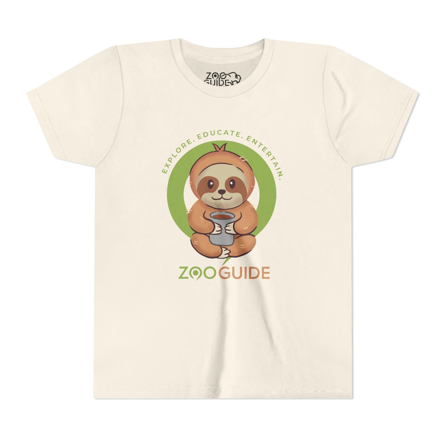 Sloth Drinking from Cup in Zoo Guide™ Waypoint Icon Youth Tee Shirt by Zoo Guide™