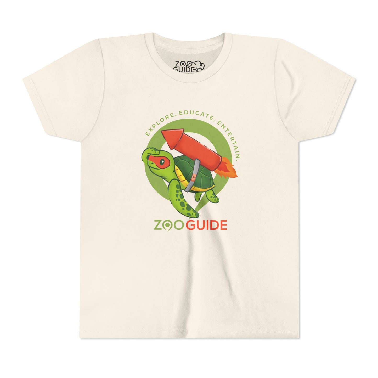 Sea Turtle on Rocket in Zoo Guide™ Waypoint Icon Youth Tee Shirt by Zoo Guide™