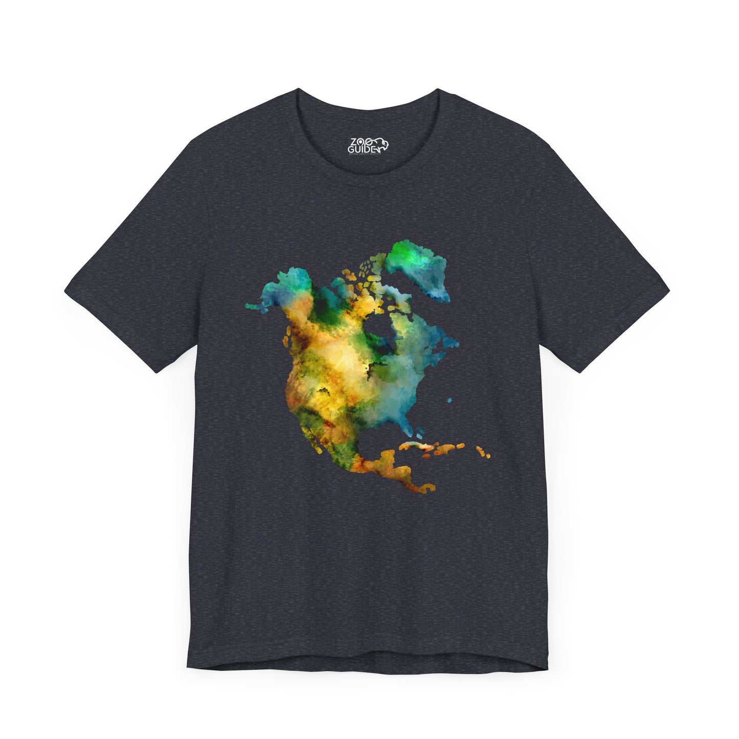 North America Map Adult Unisex Tee Shirt by Zoo Guide™
