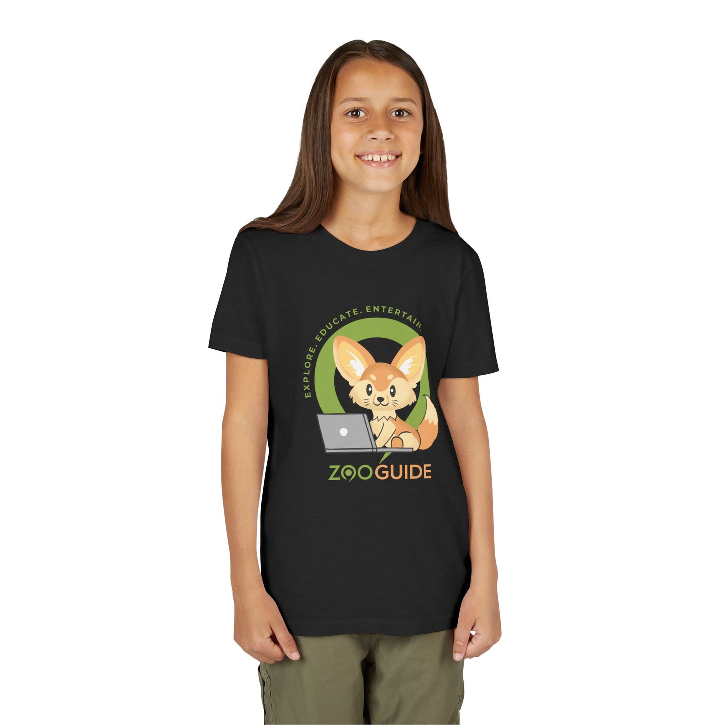 Fennec Fox on Laptop in Zoo Guide™ Waypoint Icon Youth Tee Shirt by Zoo Guide™