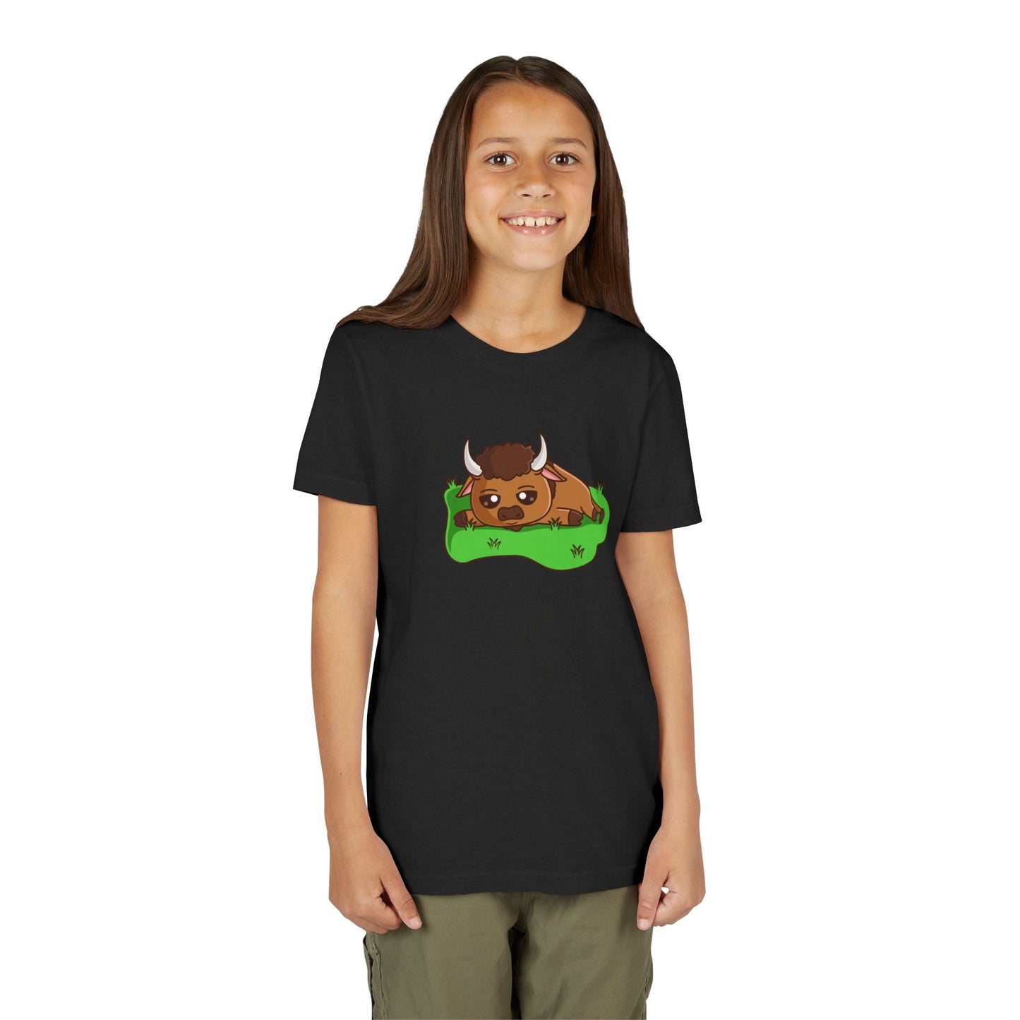 Bison Resting Kawaii Style Youth Tee Shirt by Zoo Guide™