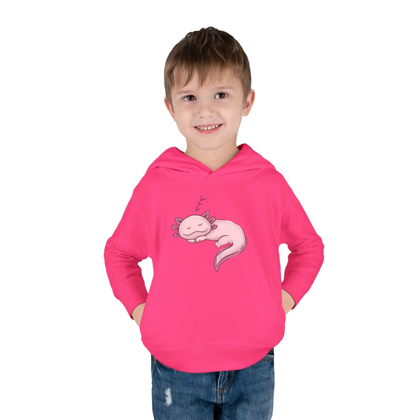 Axolotl Sleeping Toddler Pullover Fleece Hoodie by Zoo Guide™