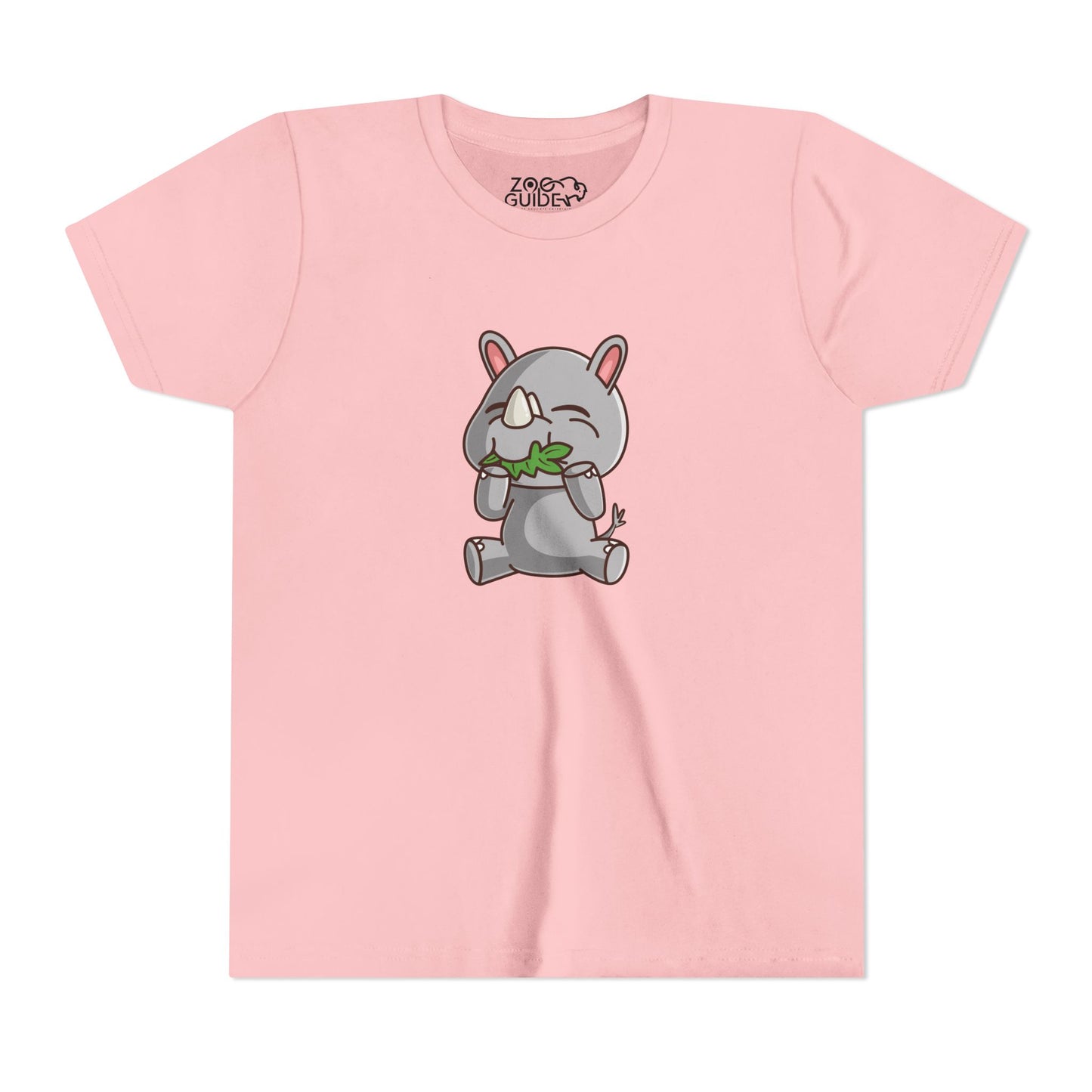 Rhino Snackin' Kawaii Style Youth Tee Shirt by Zoo Guide™