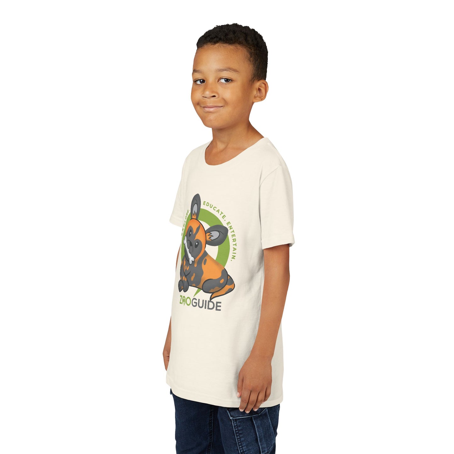 African Painted Dog with Bone in Zoo Guide™ Waypoint Icon Youth Tee Shirt by Zoo Guide™