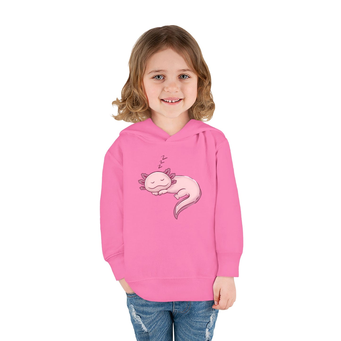 Axolotl Sleeping Toddler Pullover Fleece Hoodie by Zoo Guide™