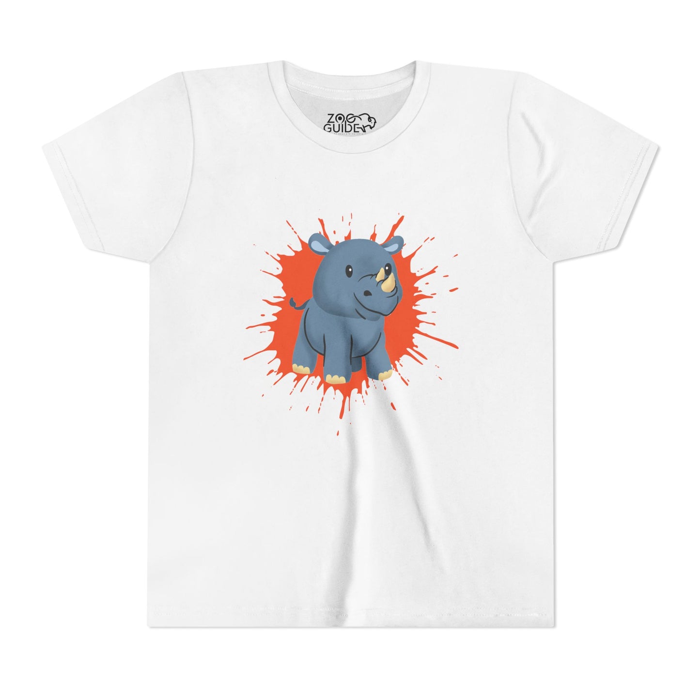 Rhino Color Splash Youth Tee Shirt by Zoo Guide™