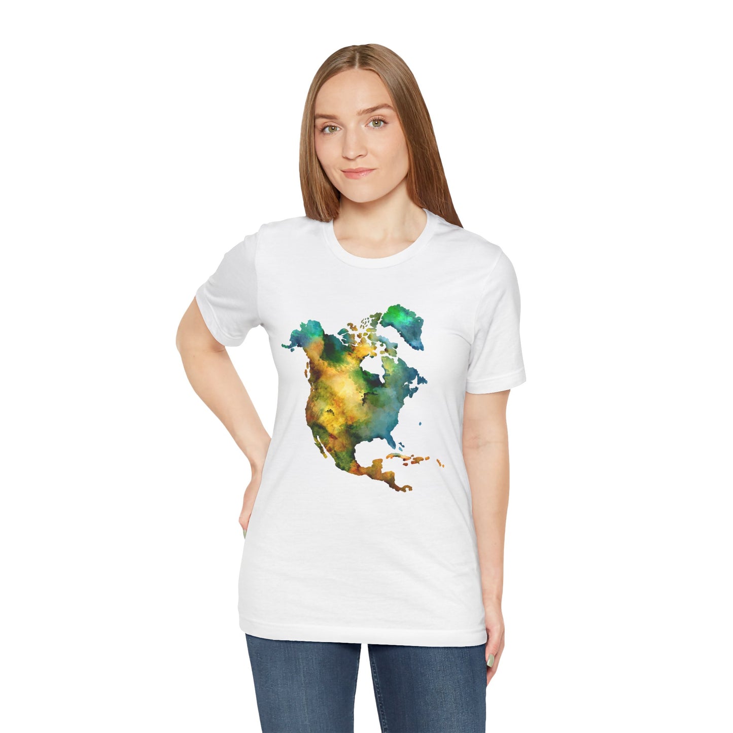 North America Map Adult Unisex Tee Shirt by Zoo Guide™