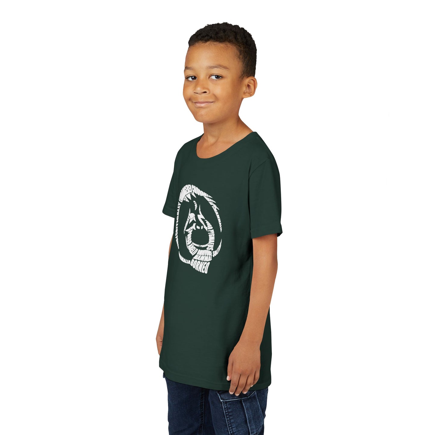 Orangutan Head Word Art Youth Tee Shirt by Zoo Guide™