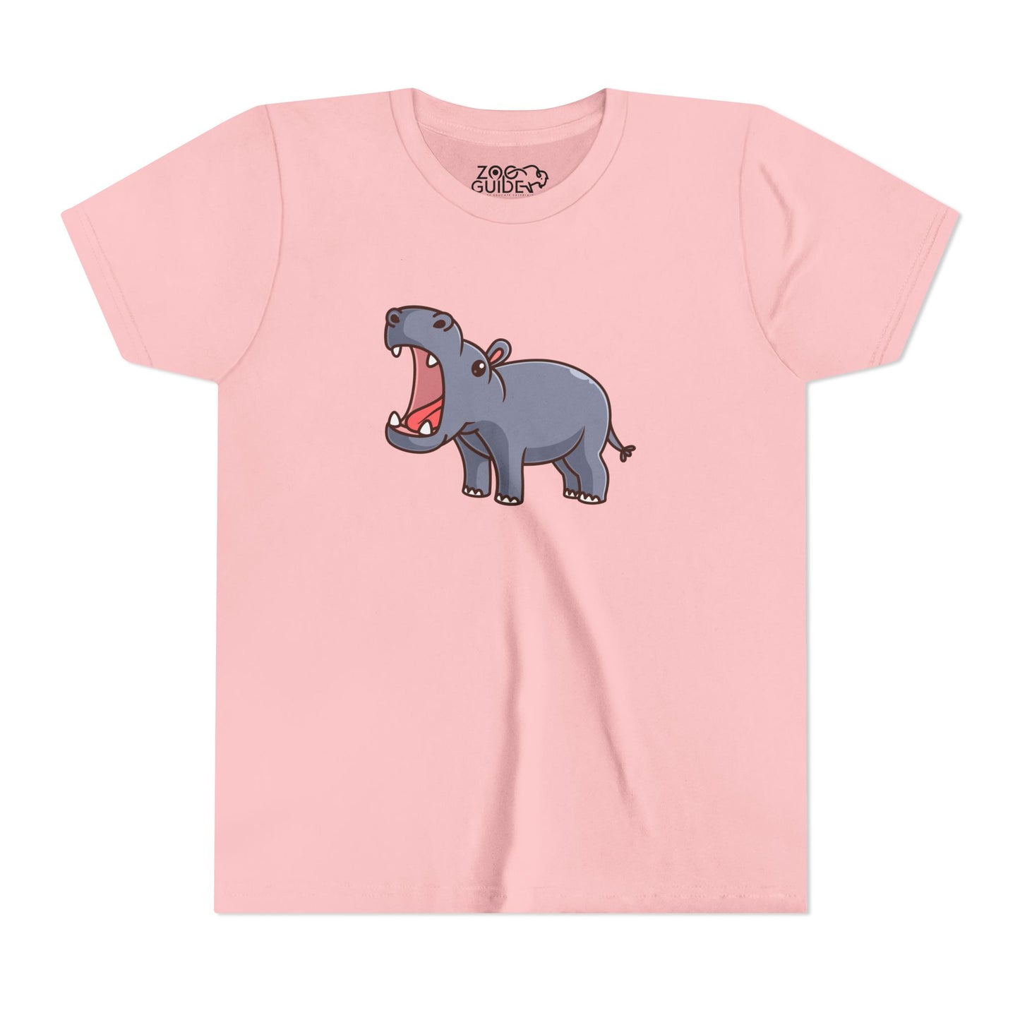Open Mouth Hippo Kawaii Style Youth Tee Shirt by Zoo Guide™