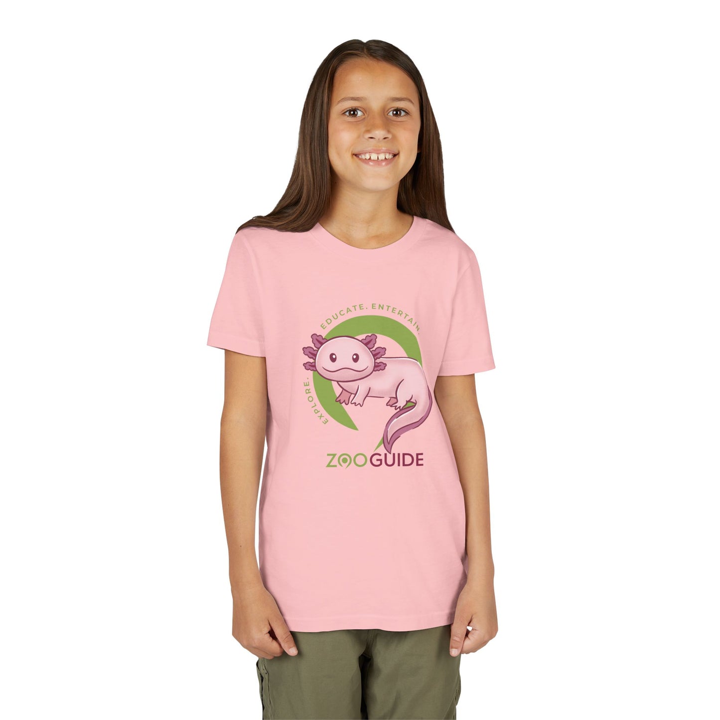 Axolotl in Zoo Guide™ Waypoint Icon Youth Tee Shirt by Zoo Guide™