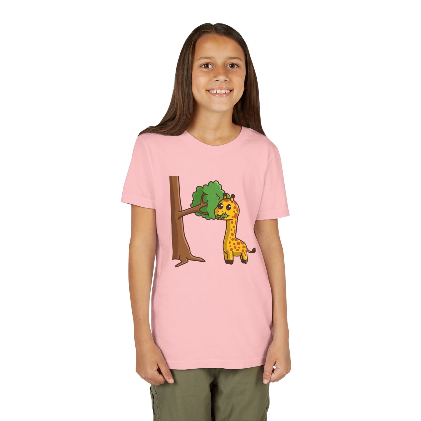 Giraffe Snackin' Kawaii Style Youth Tee Shirt by Zoo Guide™