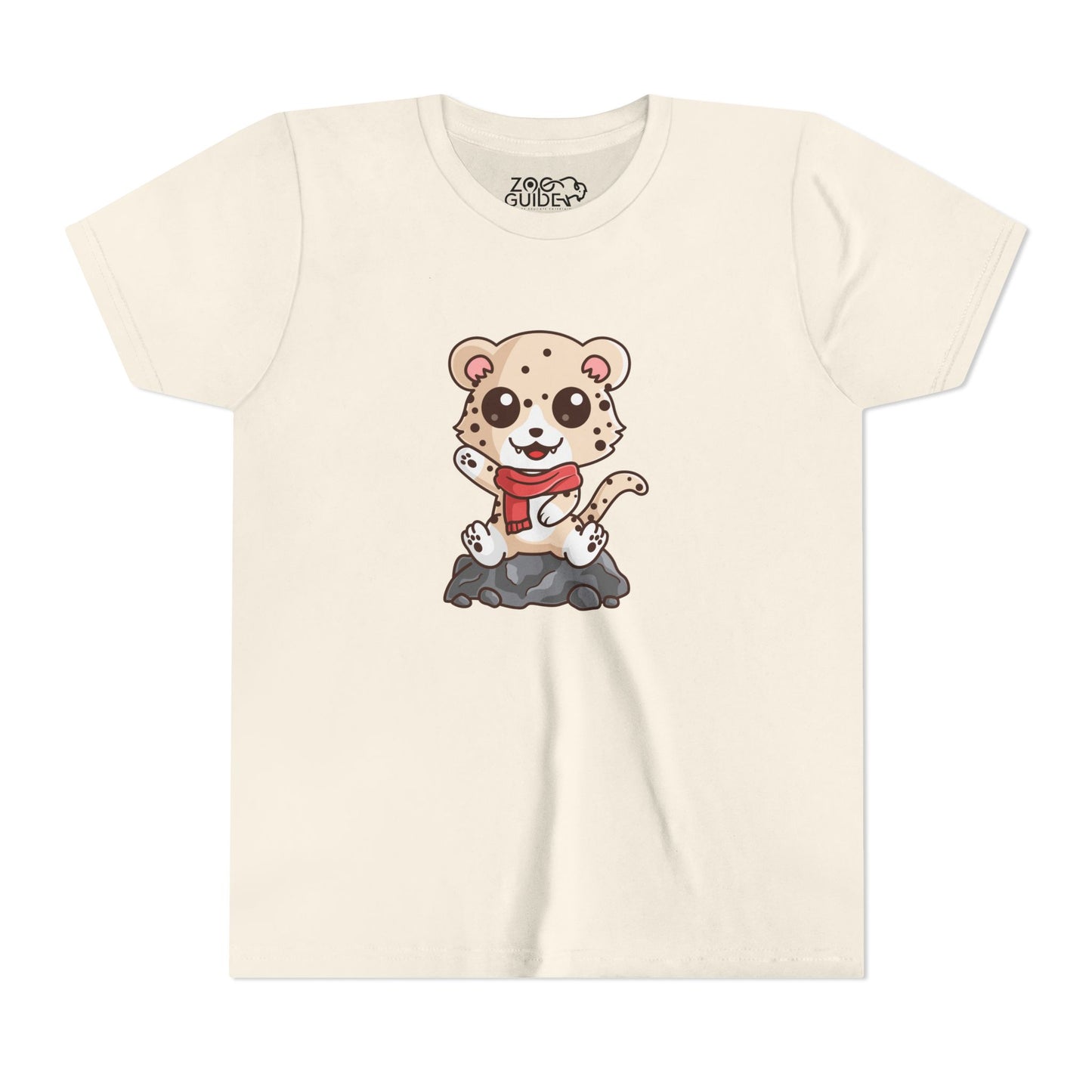 Snow Leopard Kawaii Style Youth Tee Shirt by Zoo Guide™