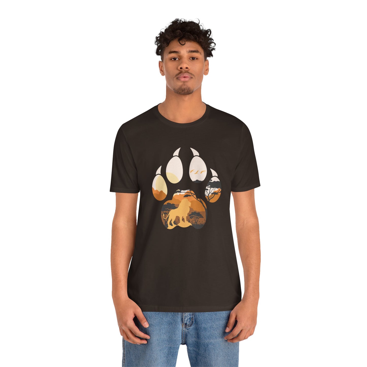 African Lion Print Adult Unisex Tee Shirt by Zoo Guide™