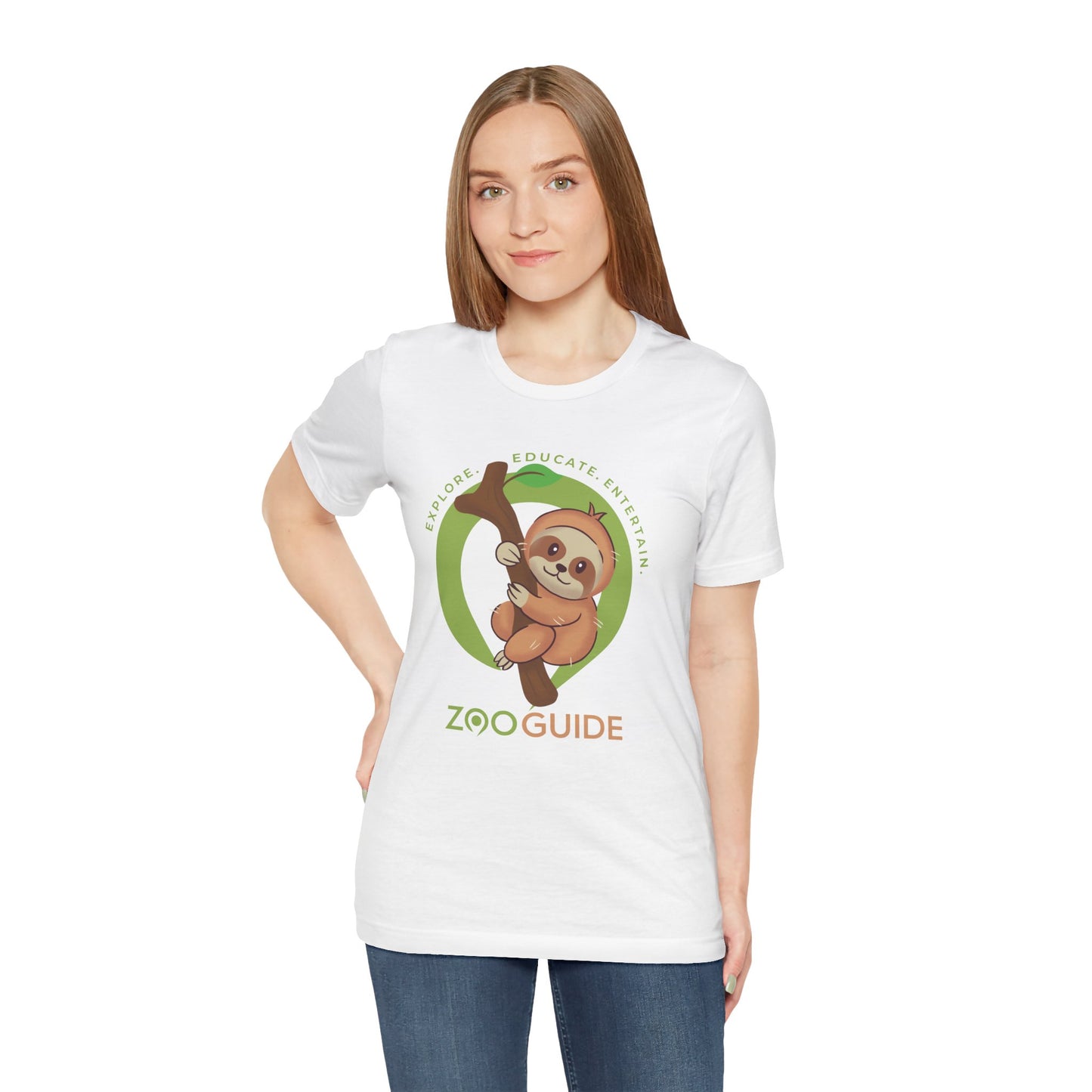 Sloth 'Hang in there' Adult Unisex Tee Shirt by Zoo Guide™
