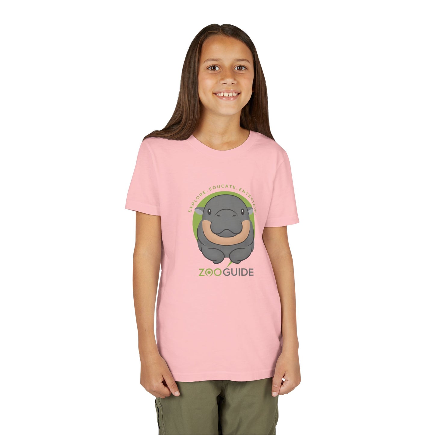 Pygmy Hippo Laying Down in Zoo Guide™ Waypoint Icon Youth Tee Shirt by Zoo Guide™