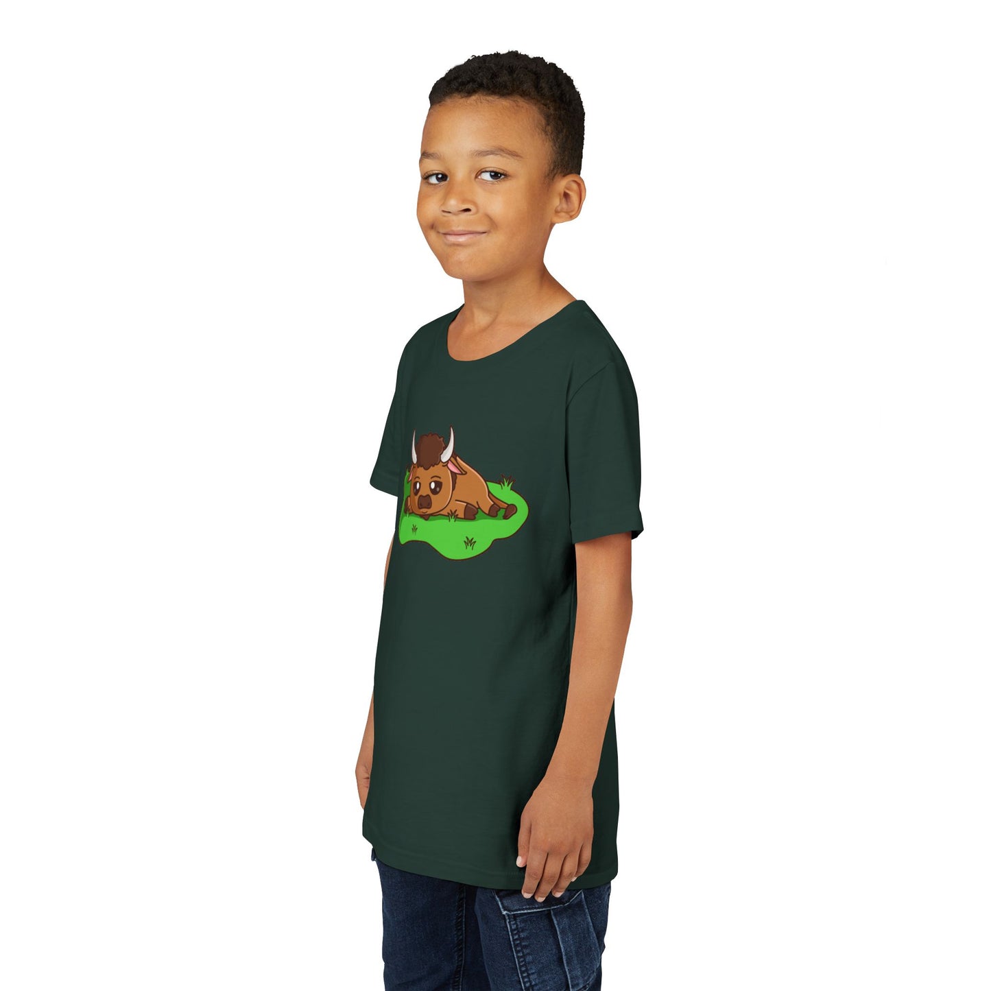 Bison Resting Kawaii Style Youth Tee Shirt by Zoo Guide™