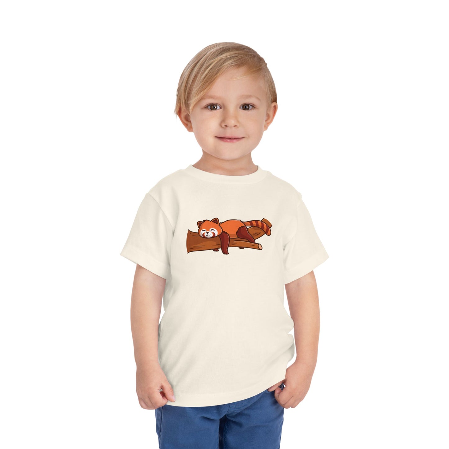 Red Panda Sleeping Kawaii Style Toddler Tee Shirt by Zoo Guide™